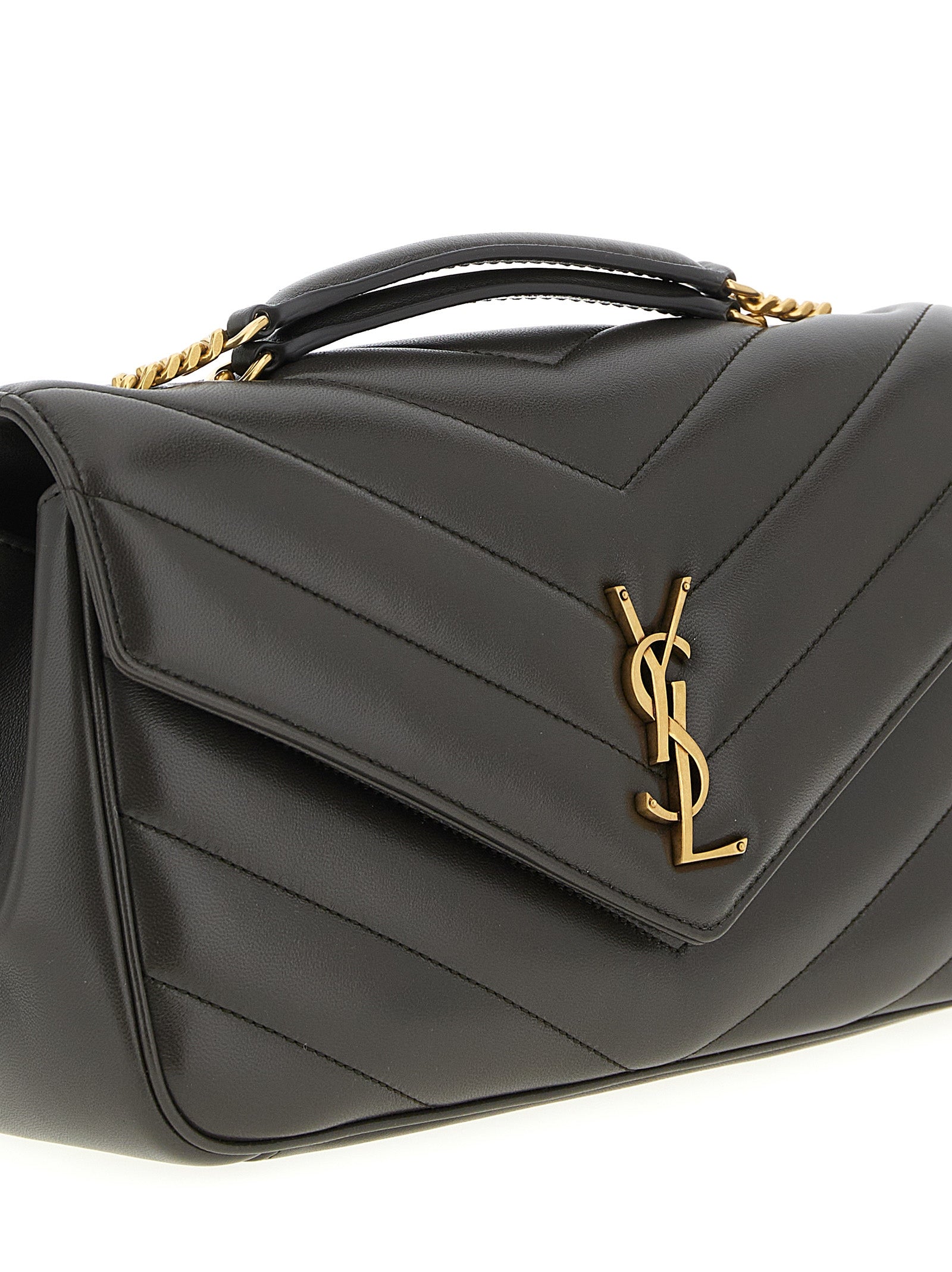 Saint Laurent Brown LouLou Medium Lambskin Shoulder Bag