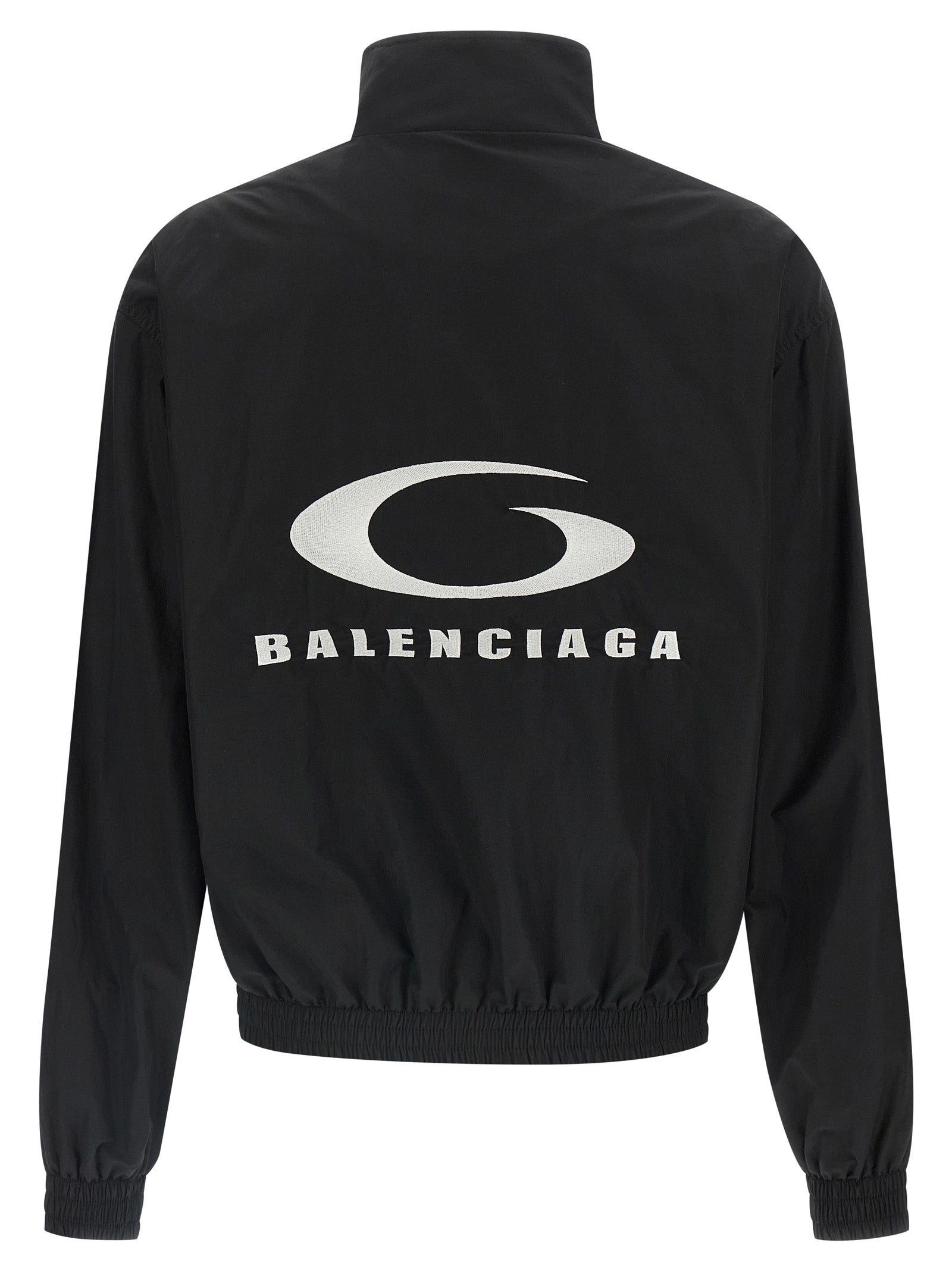 Balenciaga Black Cotton Nylon Bomber Jacket