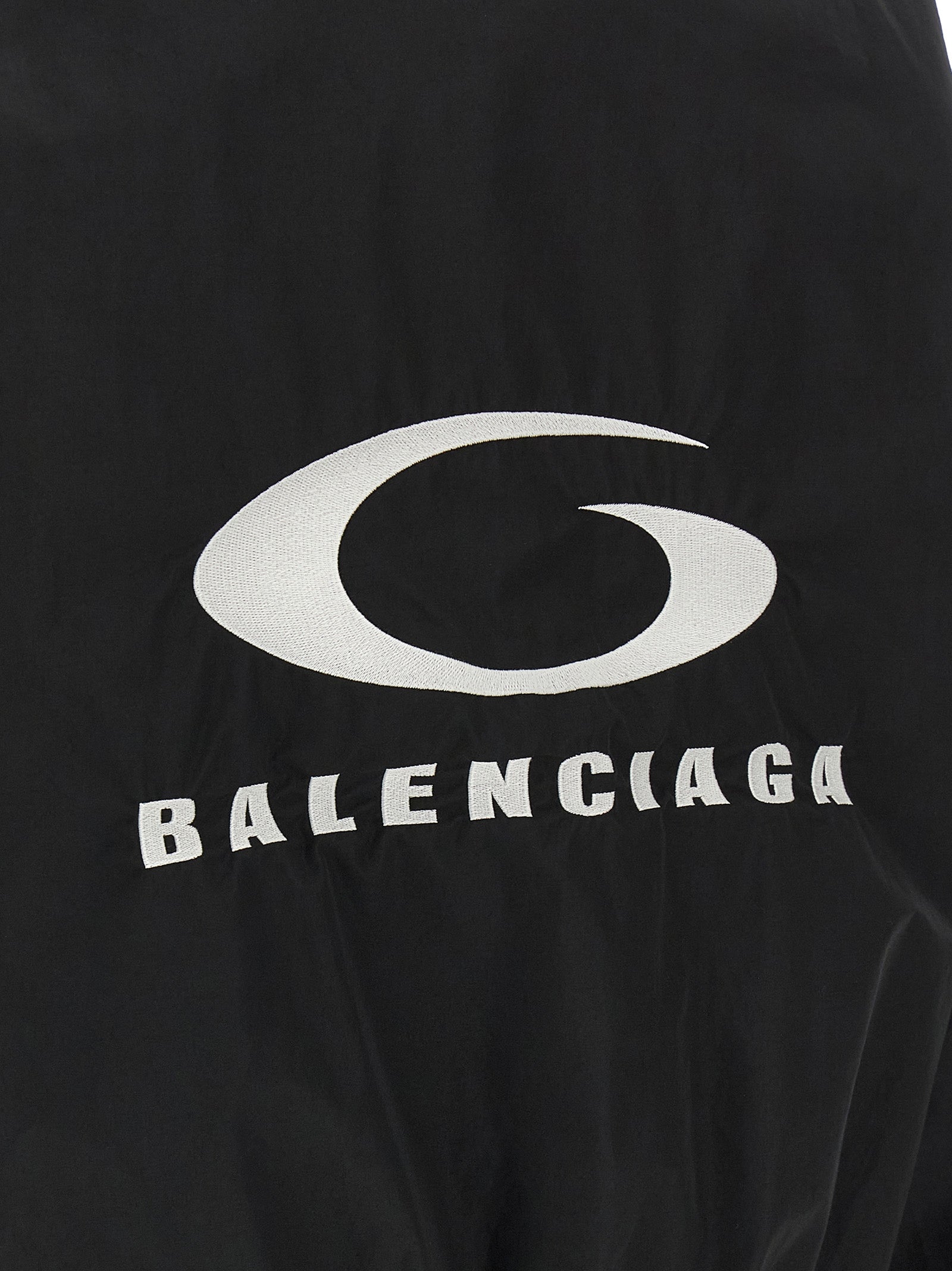 Balenciaga Black Cotton Nylon Bomber Jacket