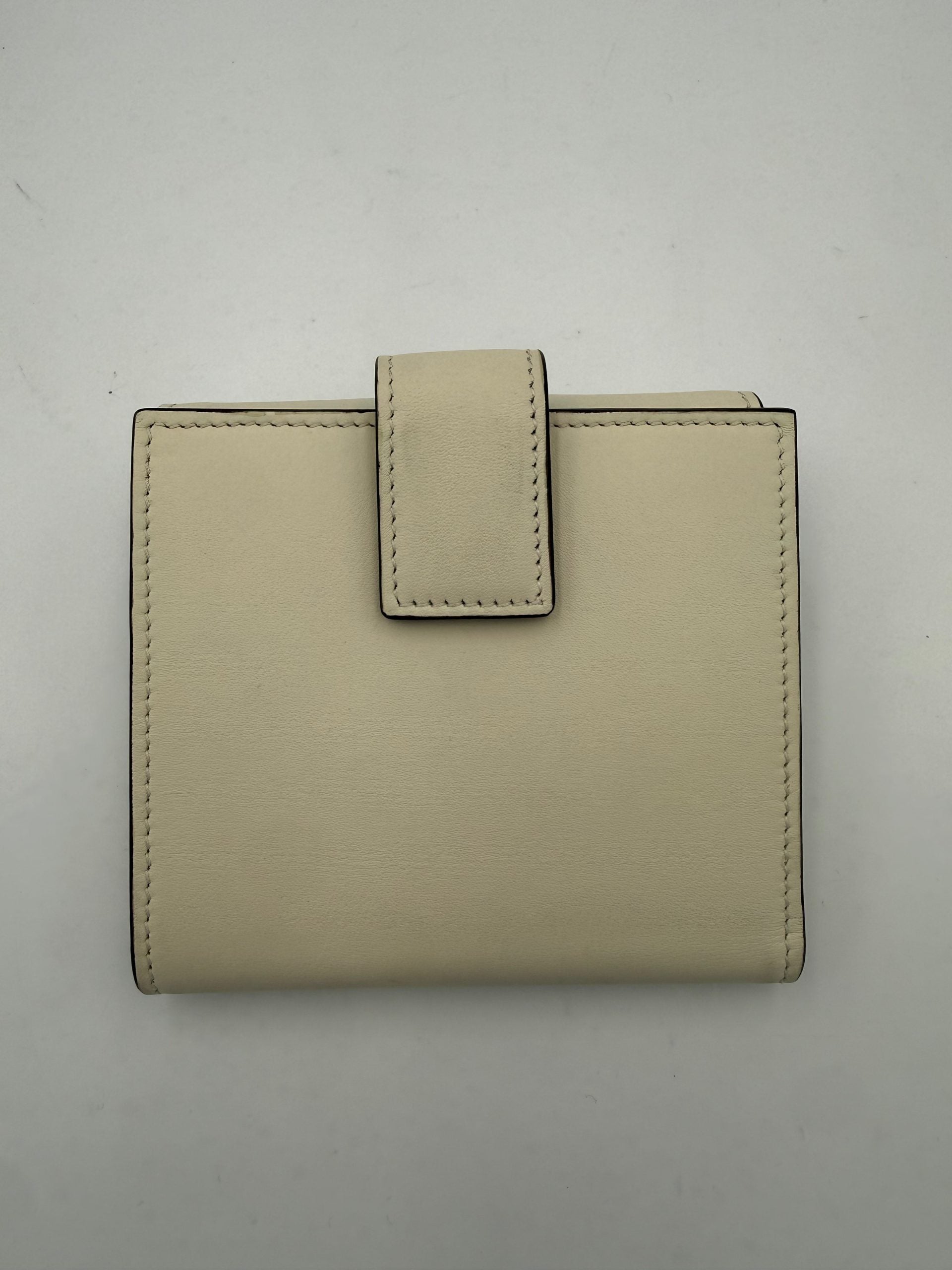 Gucci White GG Marmont Compact Leather Wallet