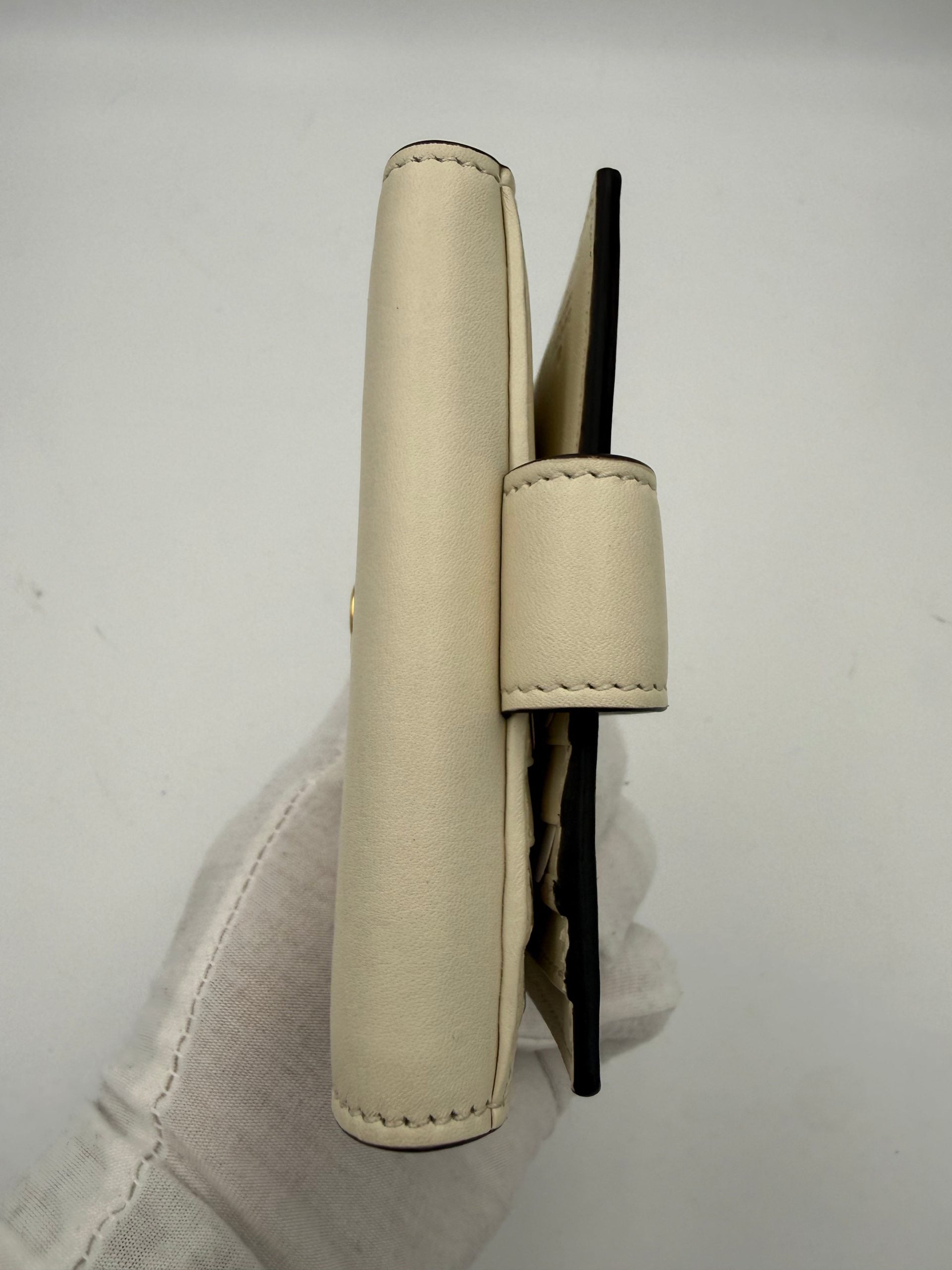 Gucci White GG Marmont Compact Leather Wallet