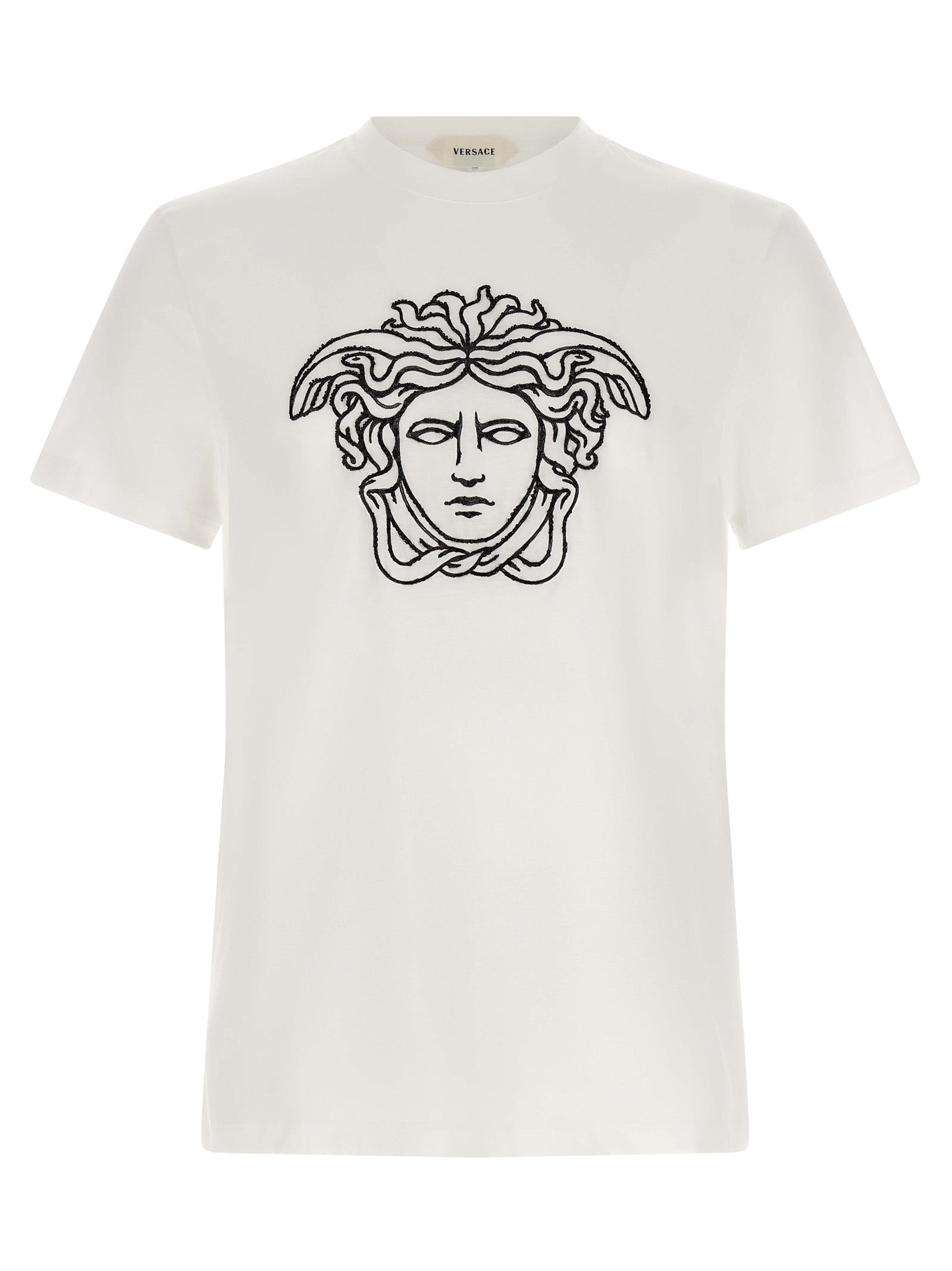 T-shirt bicolore en coton Versace