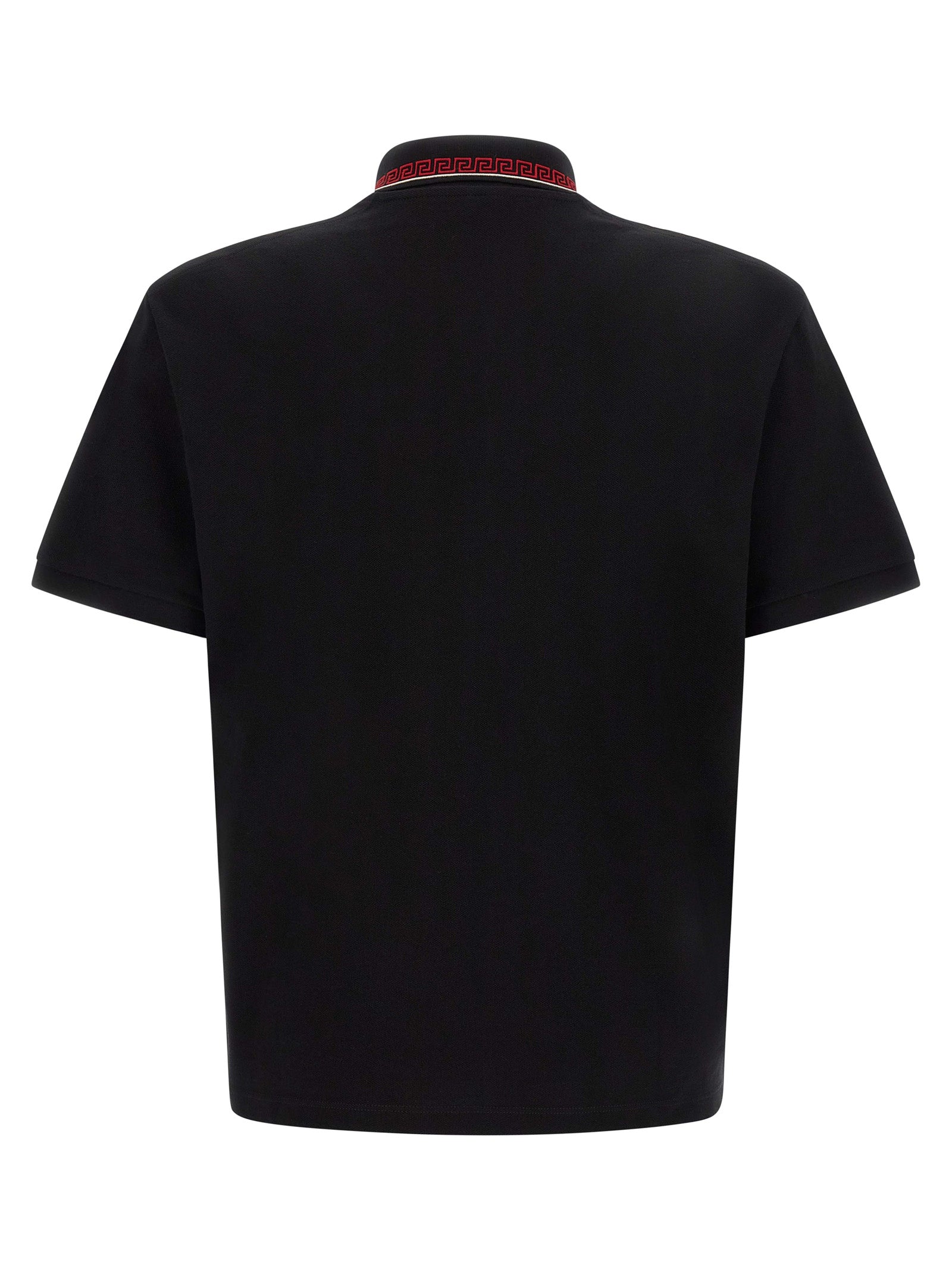 Versace Black Cotton Piqué Polo Shirt