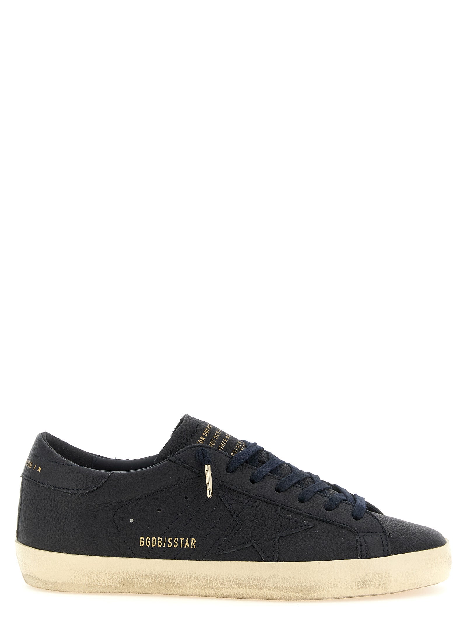 Golden Goose Blue Super-Star Low Top Leather Sneakers
