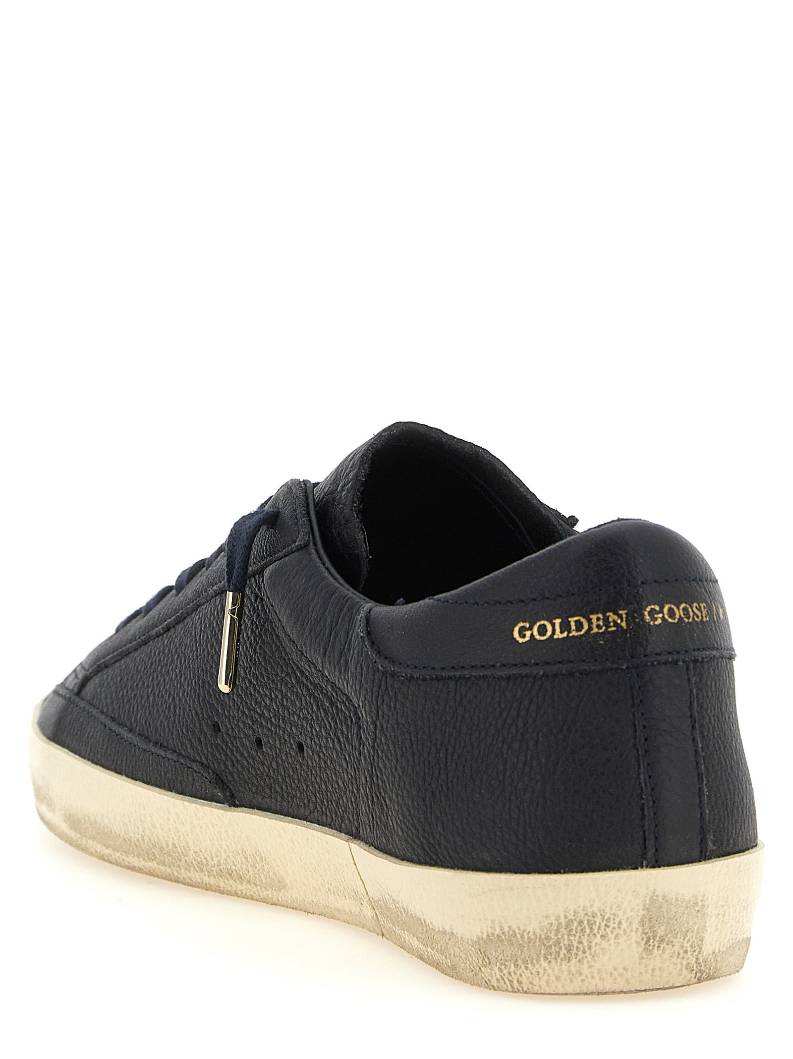 Golden Goose Blue Super-Star Low Top Leather Sneakers
