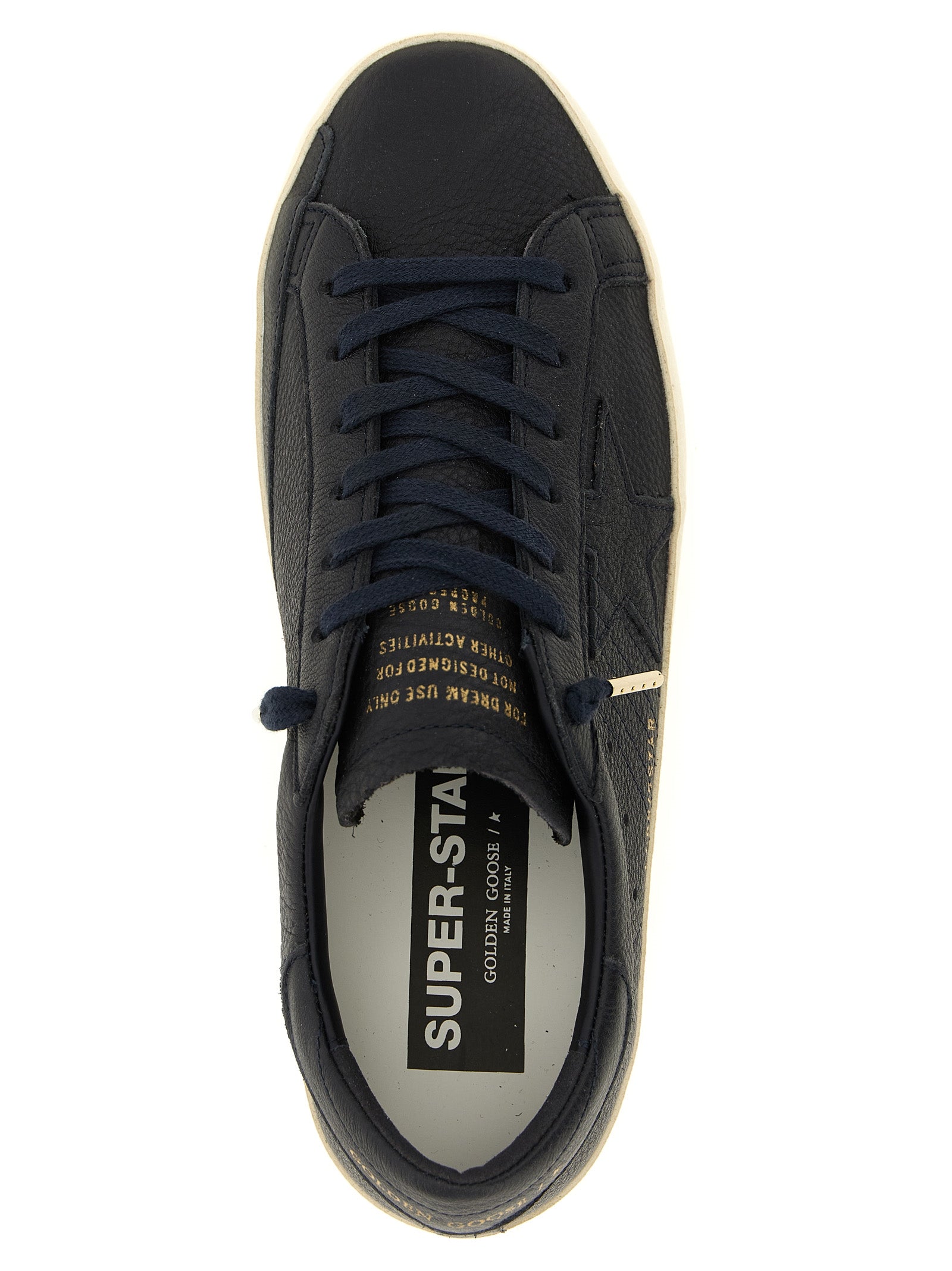 Golden Goose Blue Super-Star Low Top Leather Sneakers