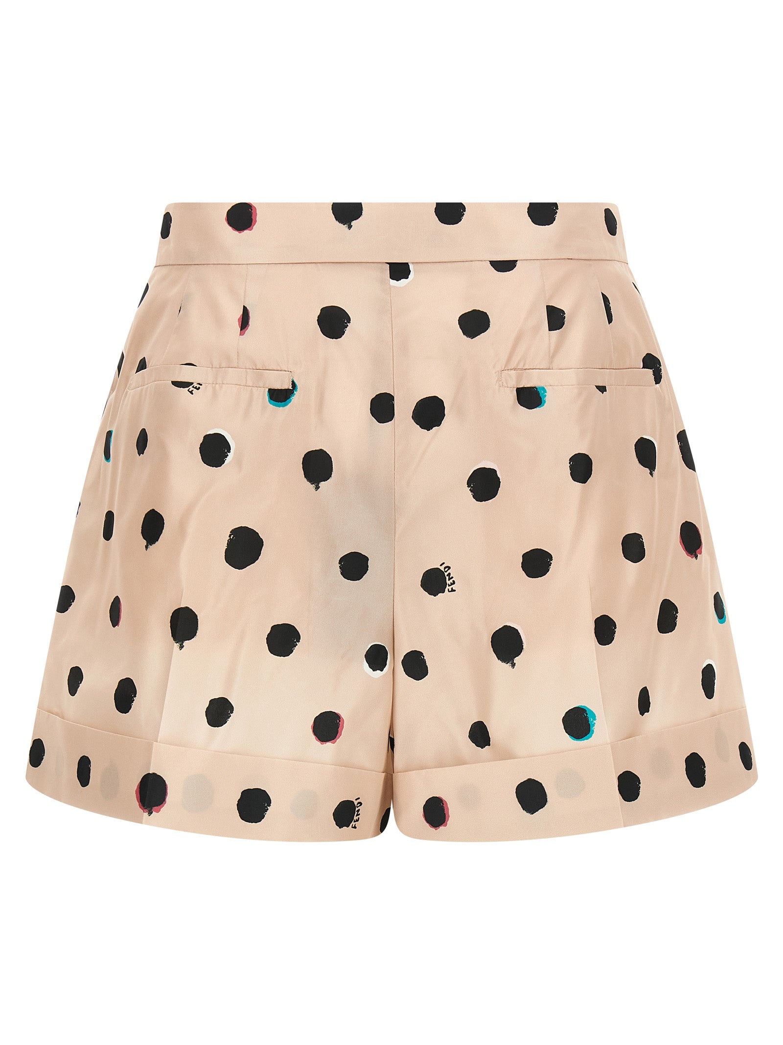 Fendi Pink Falena Dots Silk Bermuda Shorts