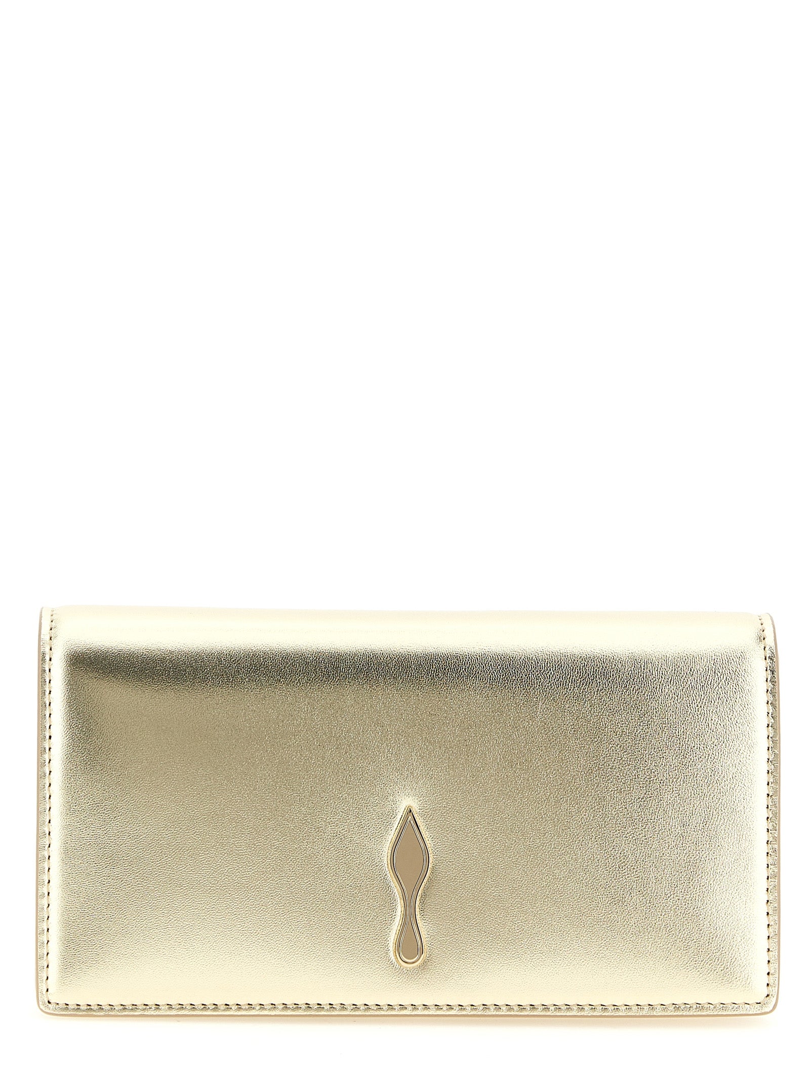 Christian Louboutin Gold Bettina Lambskin Clutch Bag