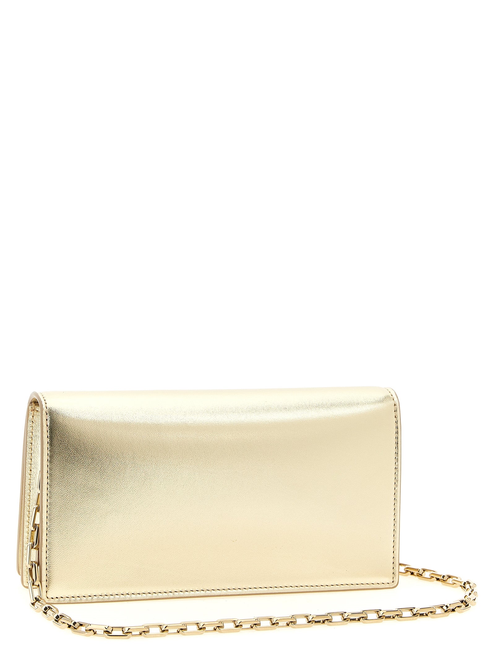 Christian Louboutin Gold Bettina Lambskin Clutch Bag
