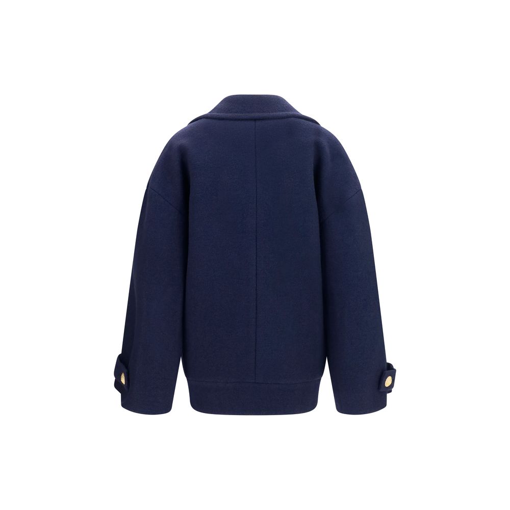 Balmain Blue Wool Coat