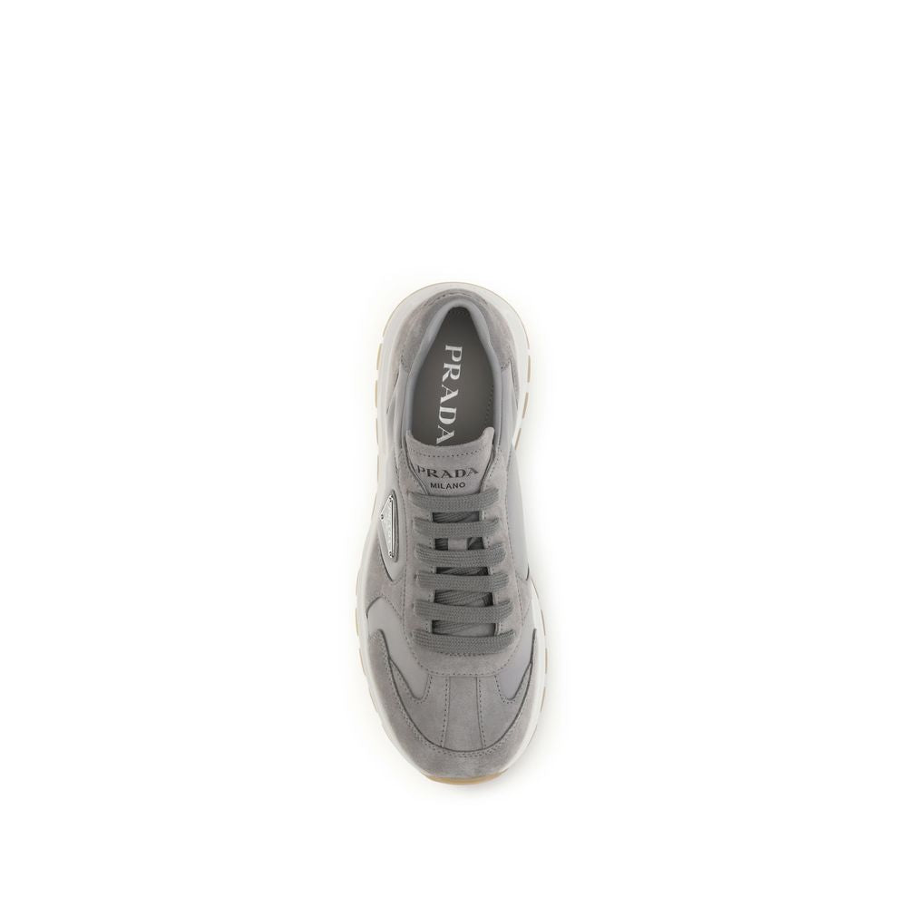 Gray Synthetic Athletic Sneakers by Prada