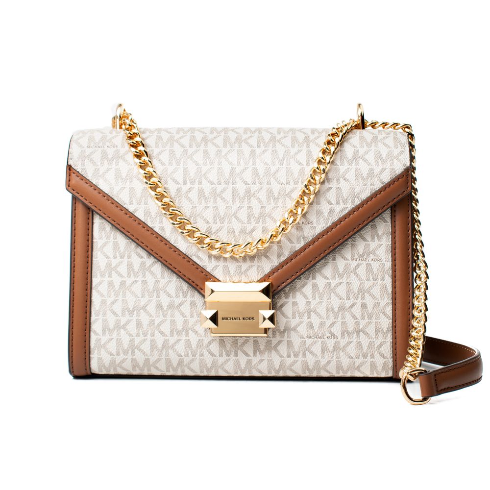 Beige Canvas Shoulder Bag Whitney by Michael Kors
