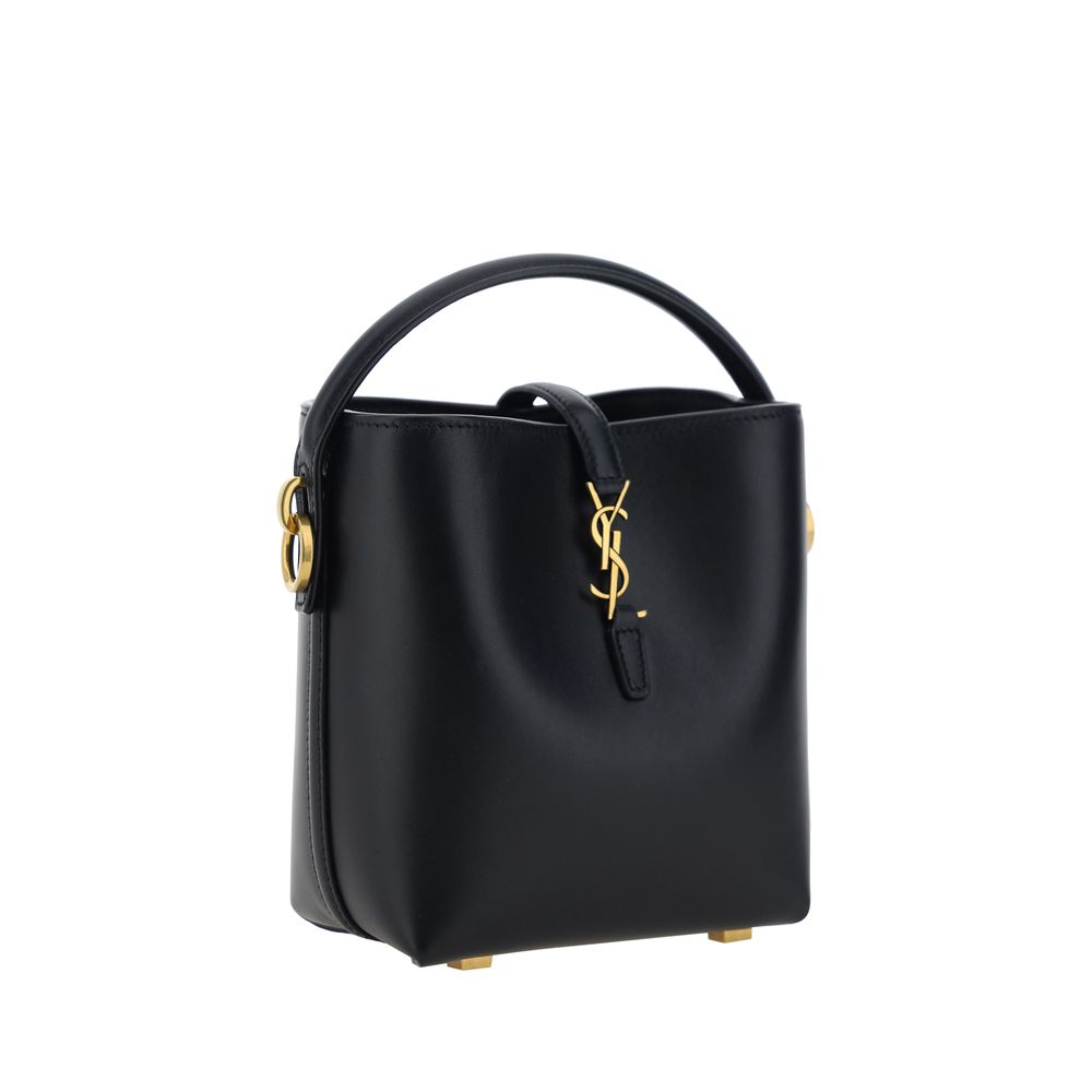 Saint Laurent Schultertasche aus schwarzem Kalbsleder (Bos Taurus)