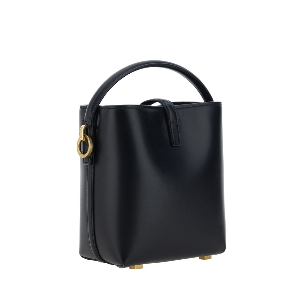 Saint Laurent Schultertasche aus schwarzem Kalbsleder (Bos Taurus)