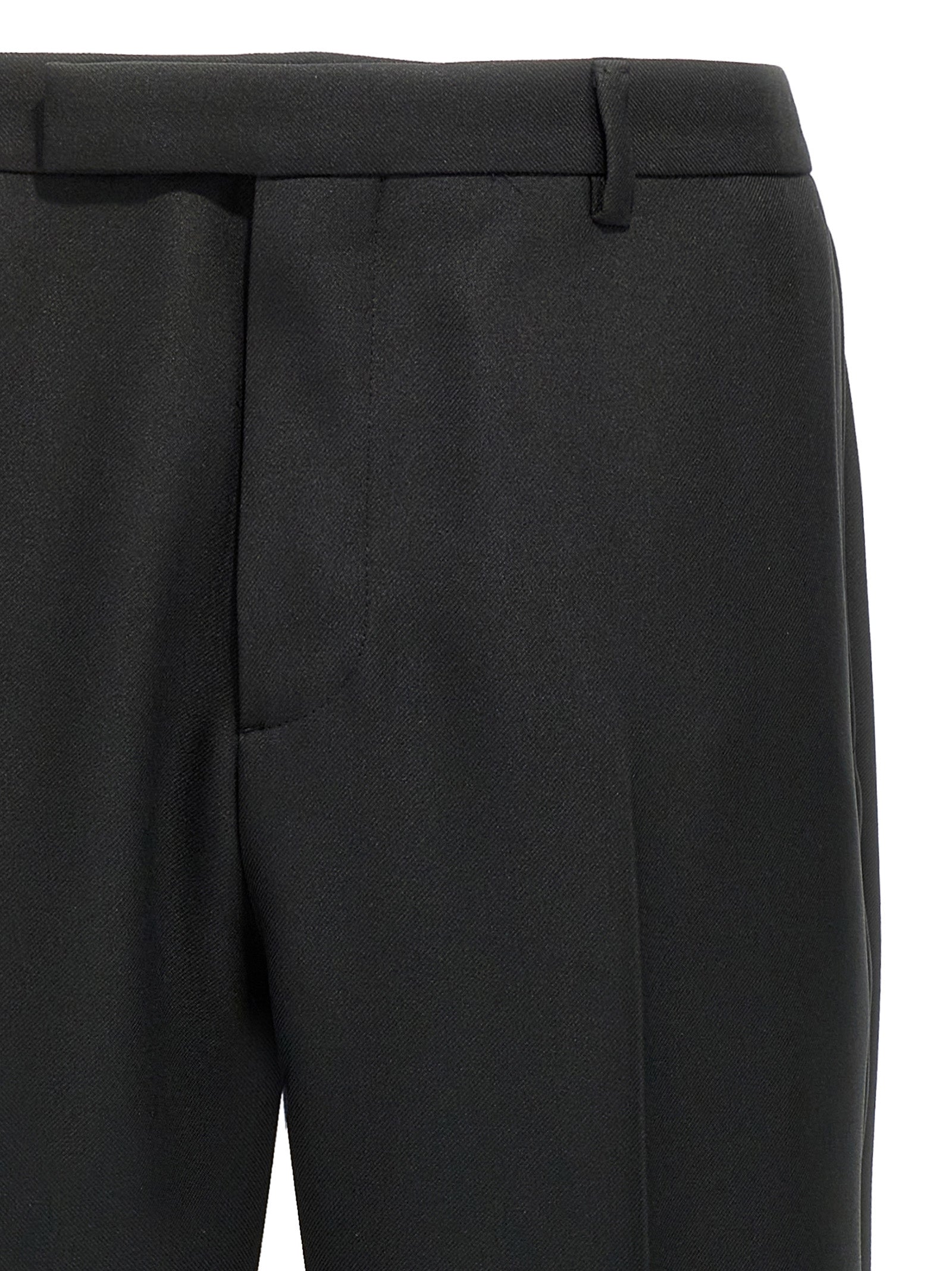 Gucci Black Twill Casual Pants Polyester