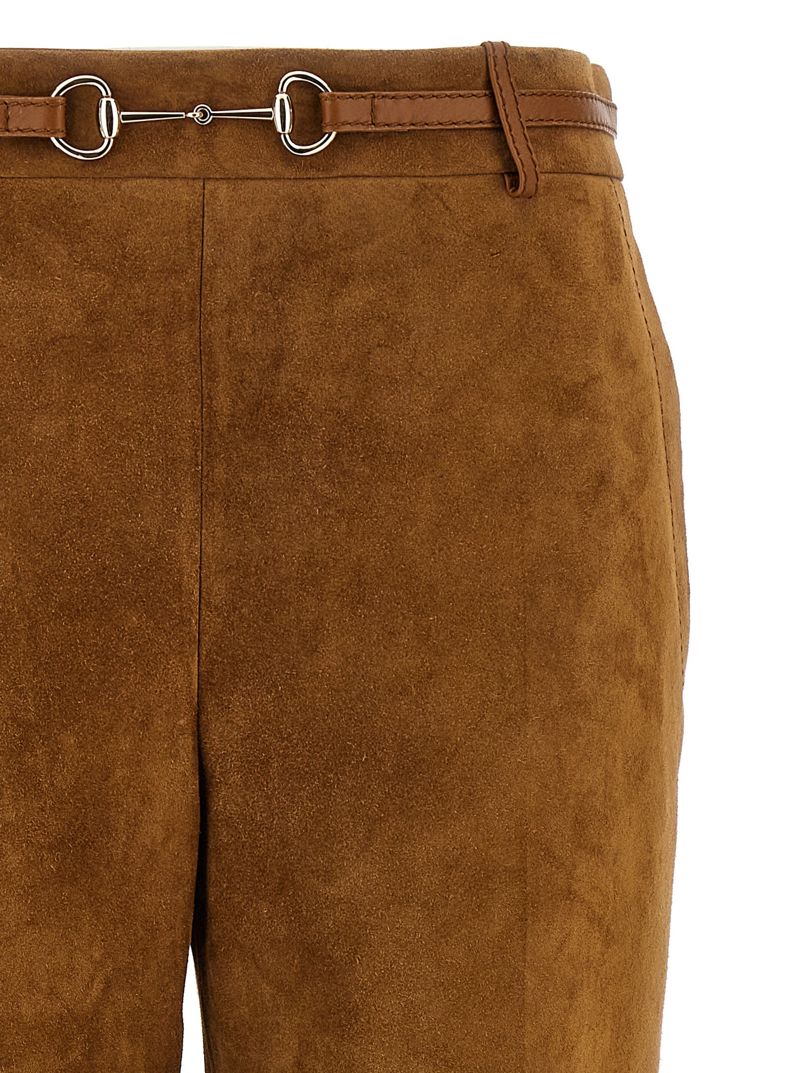 Gucci Brown Calf Leather Pants