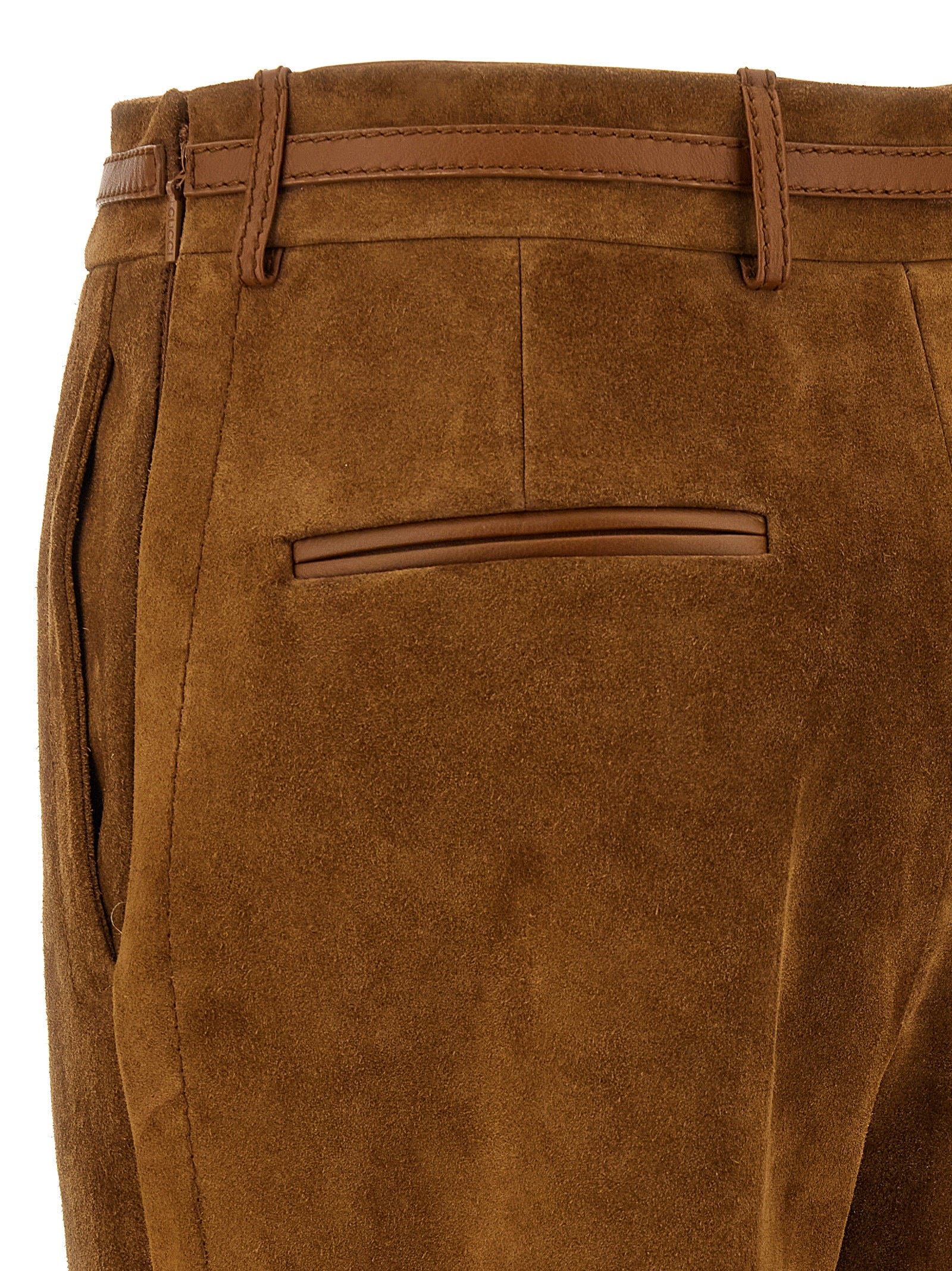 Gucci Brown Calf Leather Pants