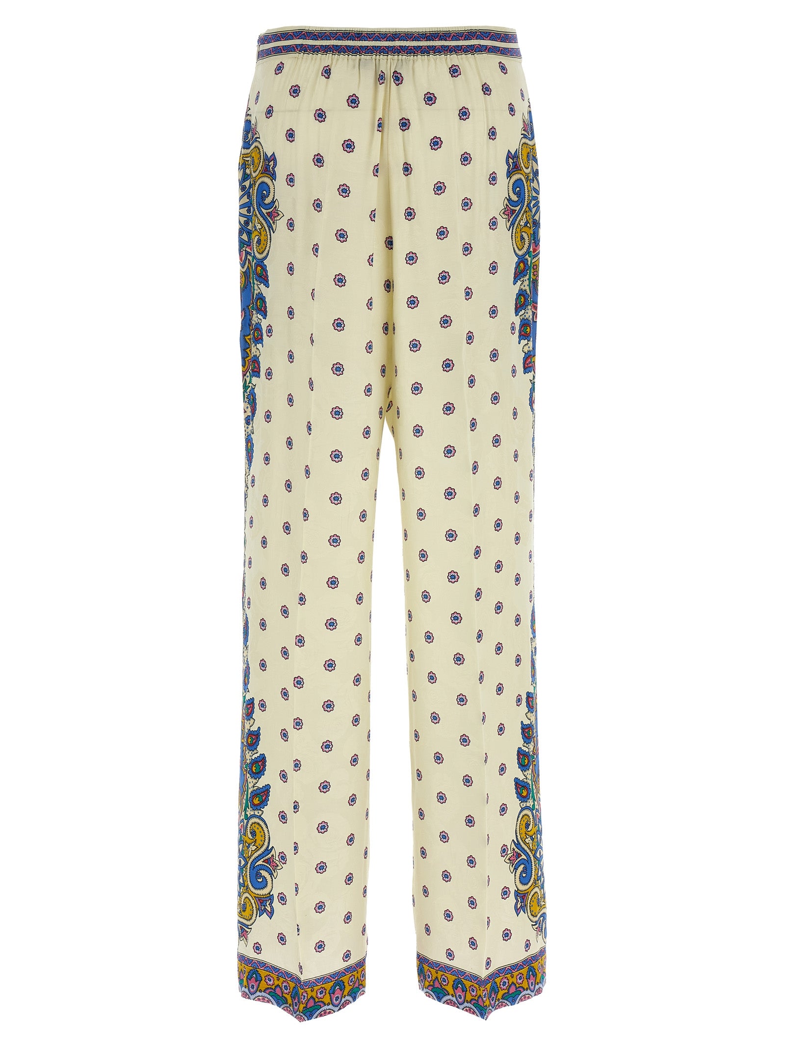 Etro White Silk Blend Palazzo Pants