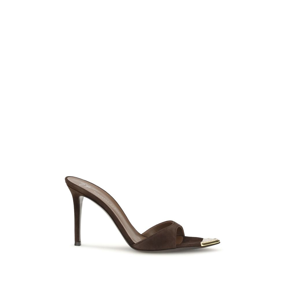 Sandales à talon aiguille Giuseppe Zanotti en cuir de veau marron Bos Taurus