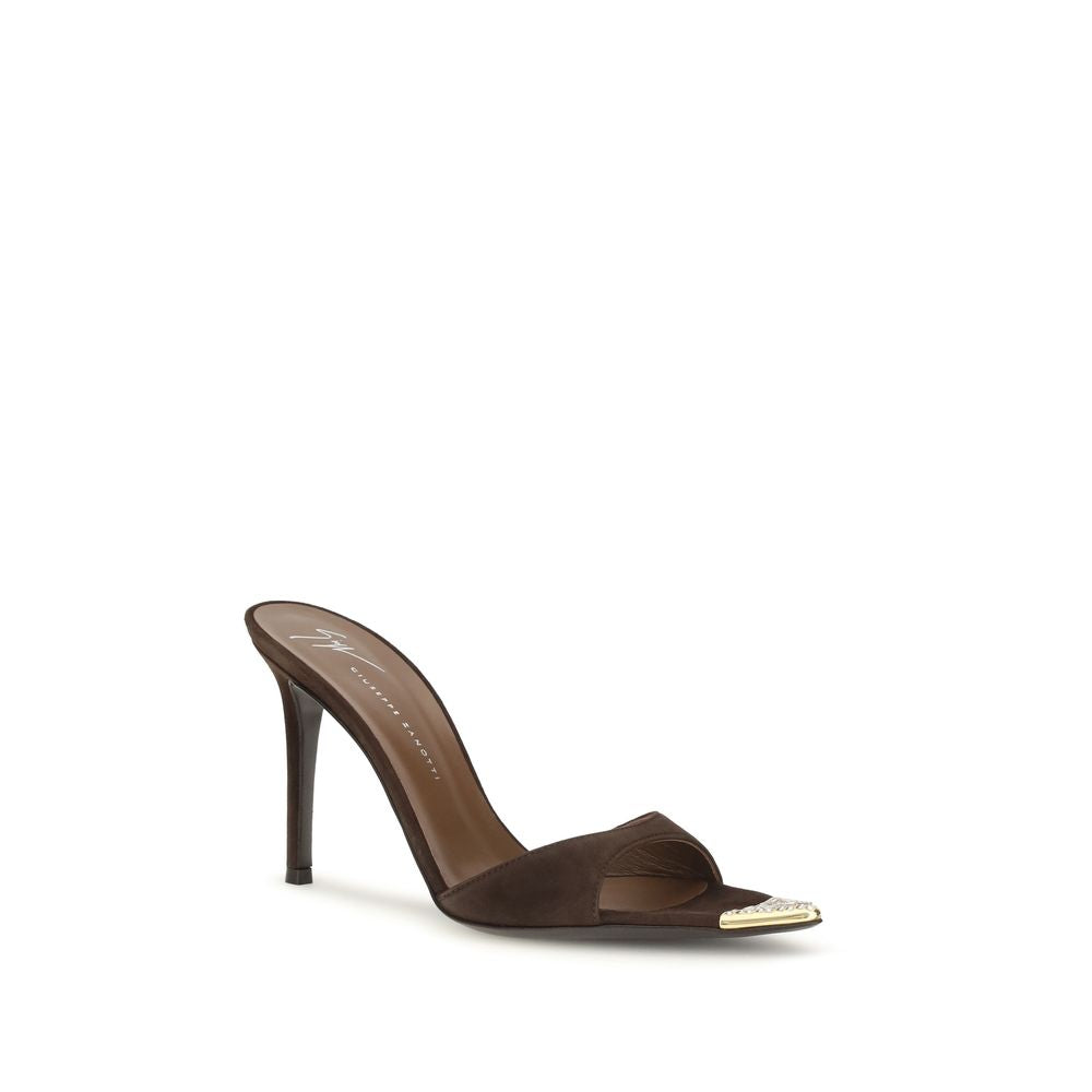 Sandales à talon aiguille Giuseppe Zanotti en cuir de veau marron Bos Taurus