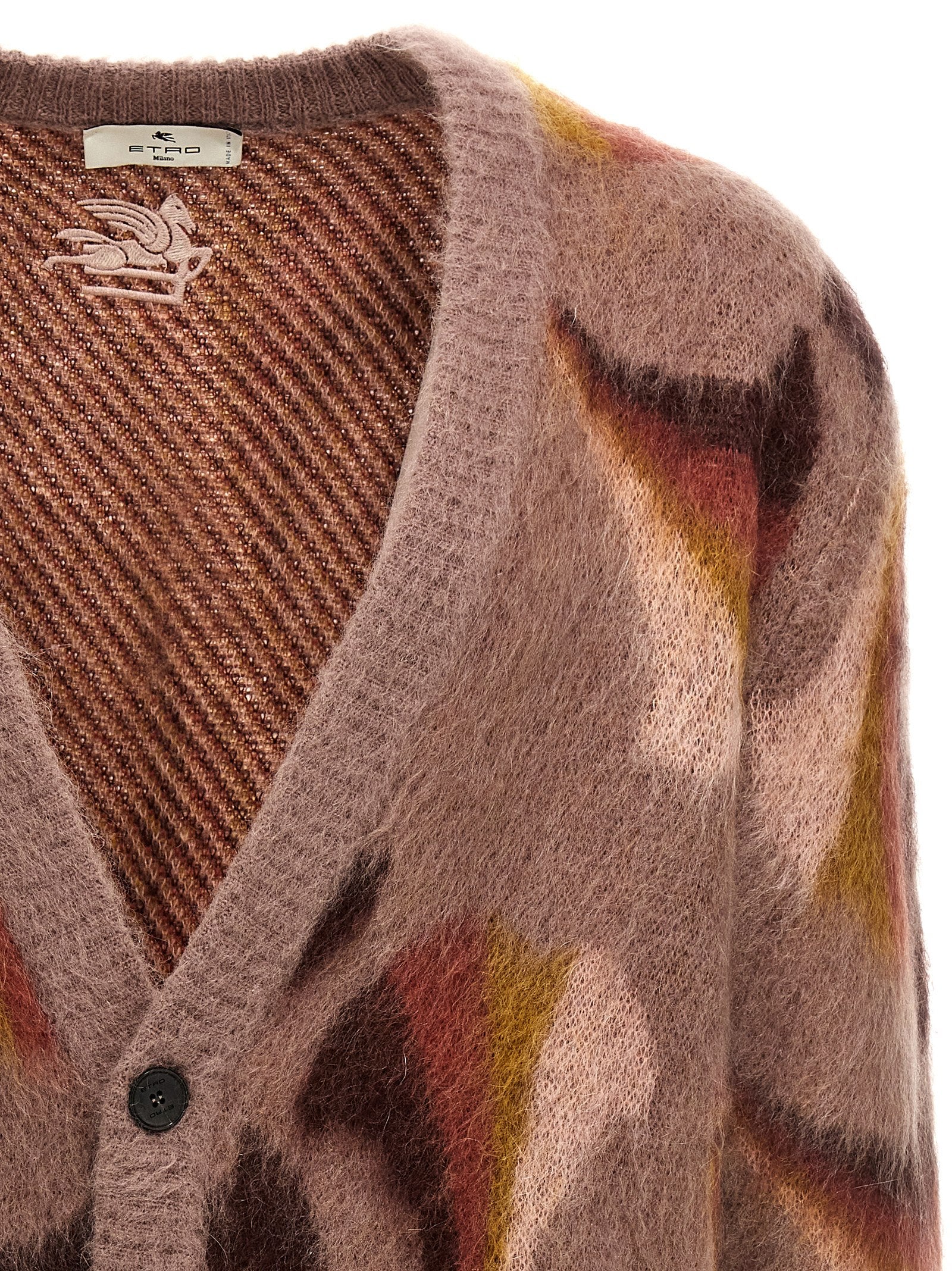 Etro Multicolor Mohair Wool Cardigan