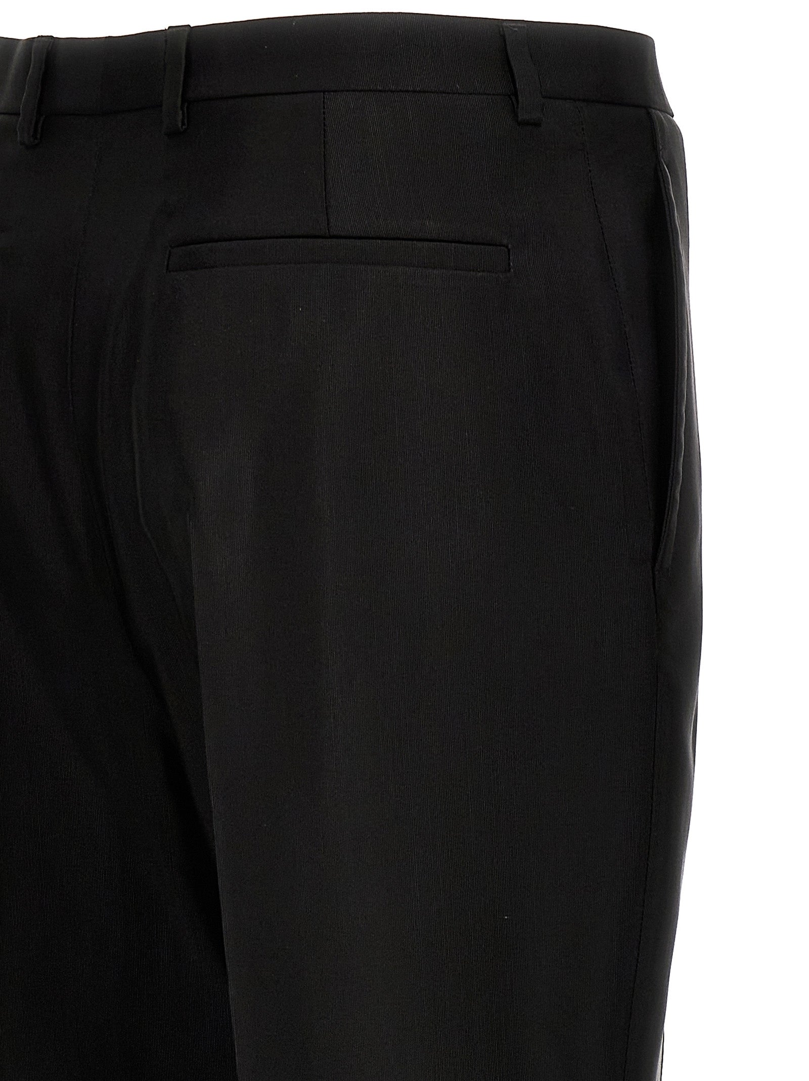 Saint Laurent Black Acetate Wool Dress Pants
