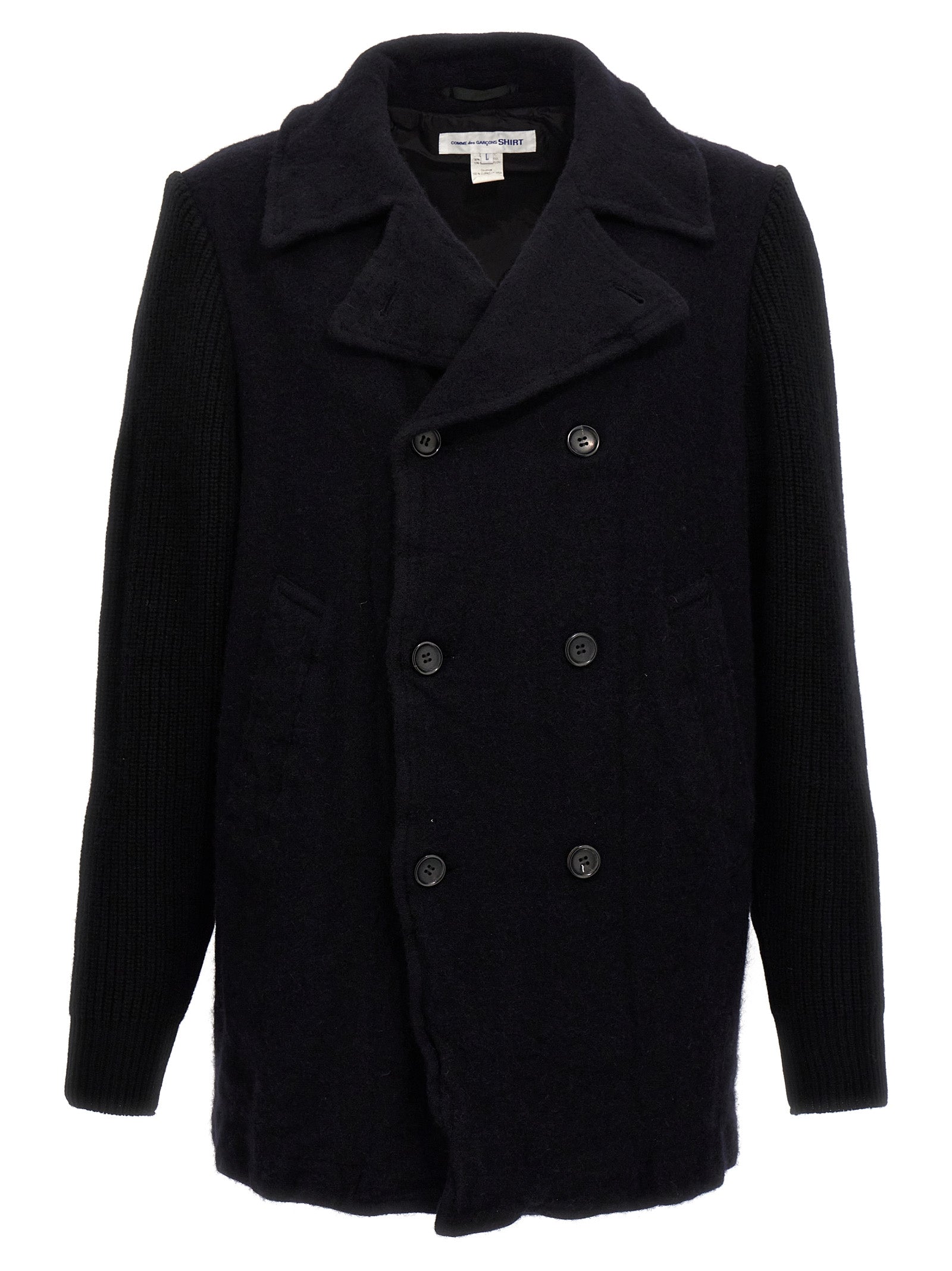Comme des Garçons Shirt Blue Wool Coat