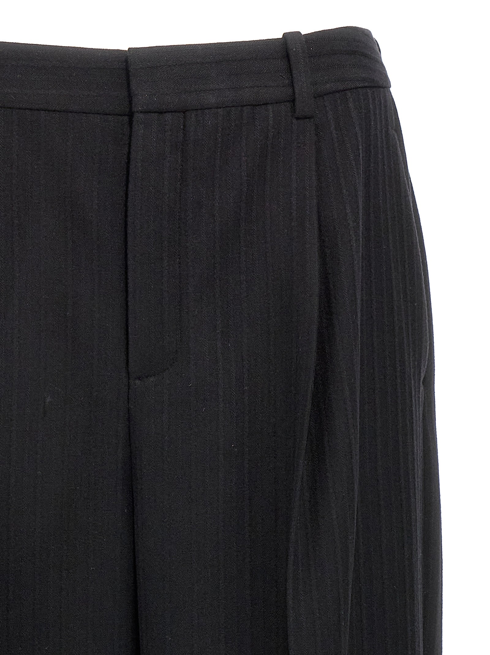 Saint Laurent Black Wool Cashmere Dress Pants