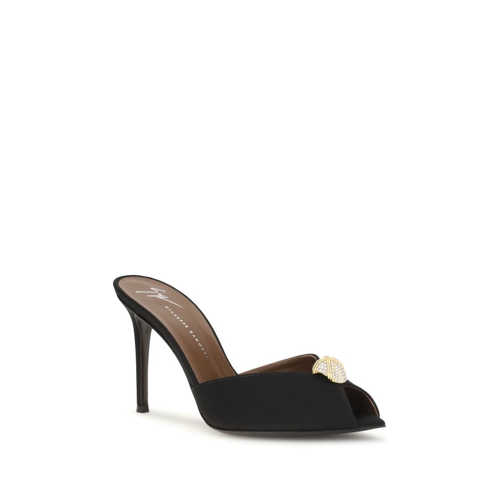 Giuseppe Zanotti Schwarze Kalbsleder Stiletto-Sandalen aus Bos Taurus