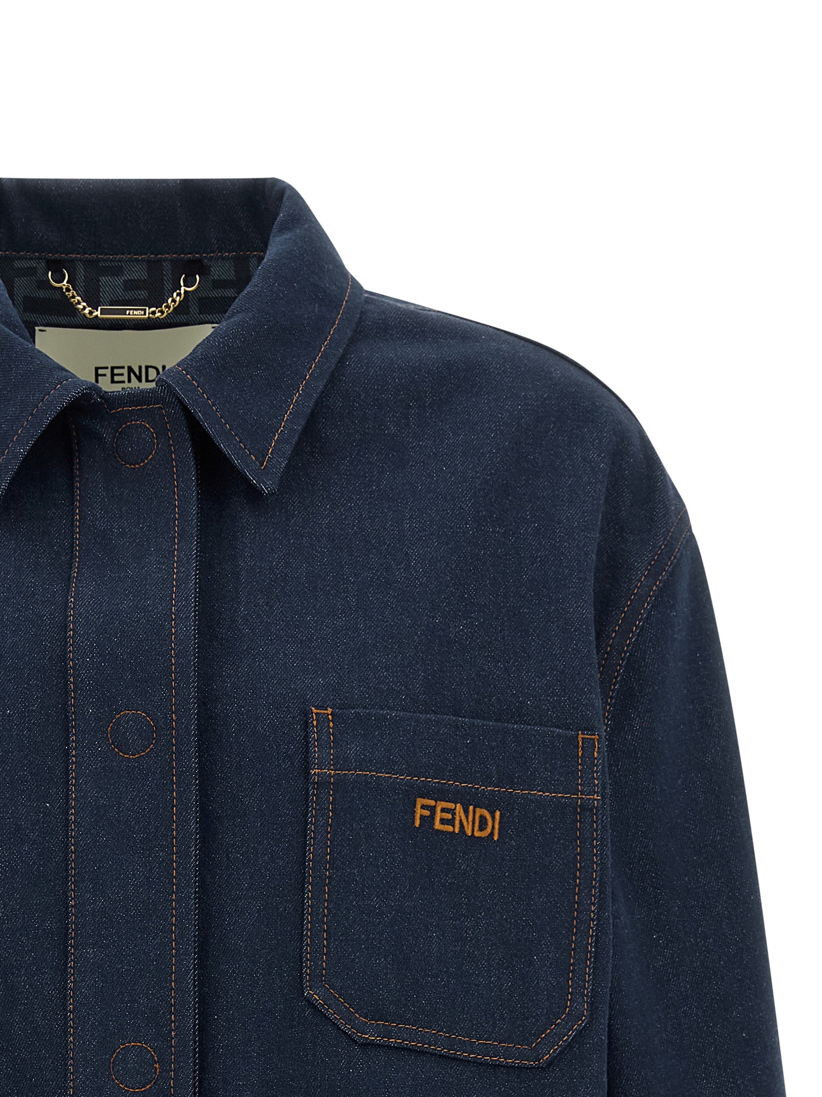 Fendi Blue Denim Cotton Jacket