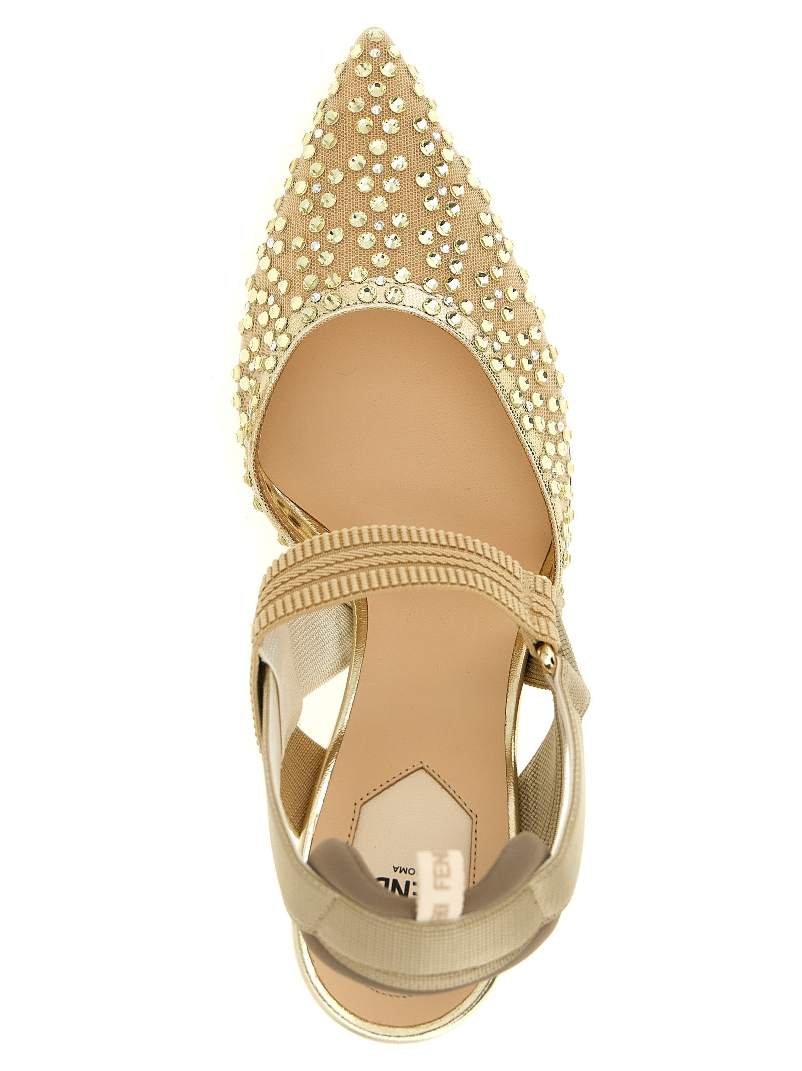 Fendi Beige Colibrì Nylon High Heel Pumps