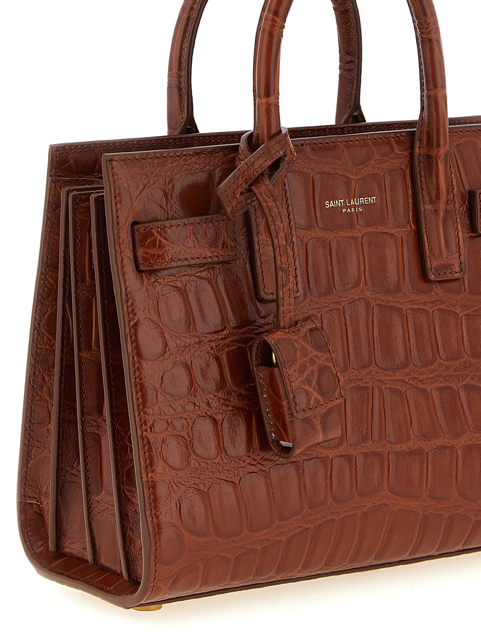 Saint Laurent Brown Nano Sac De Jour Handbag Calf Leather
