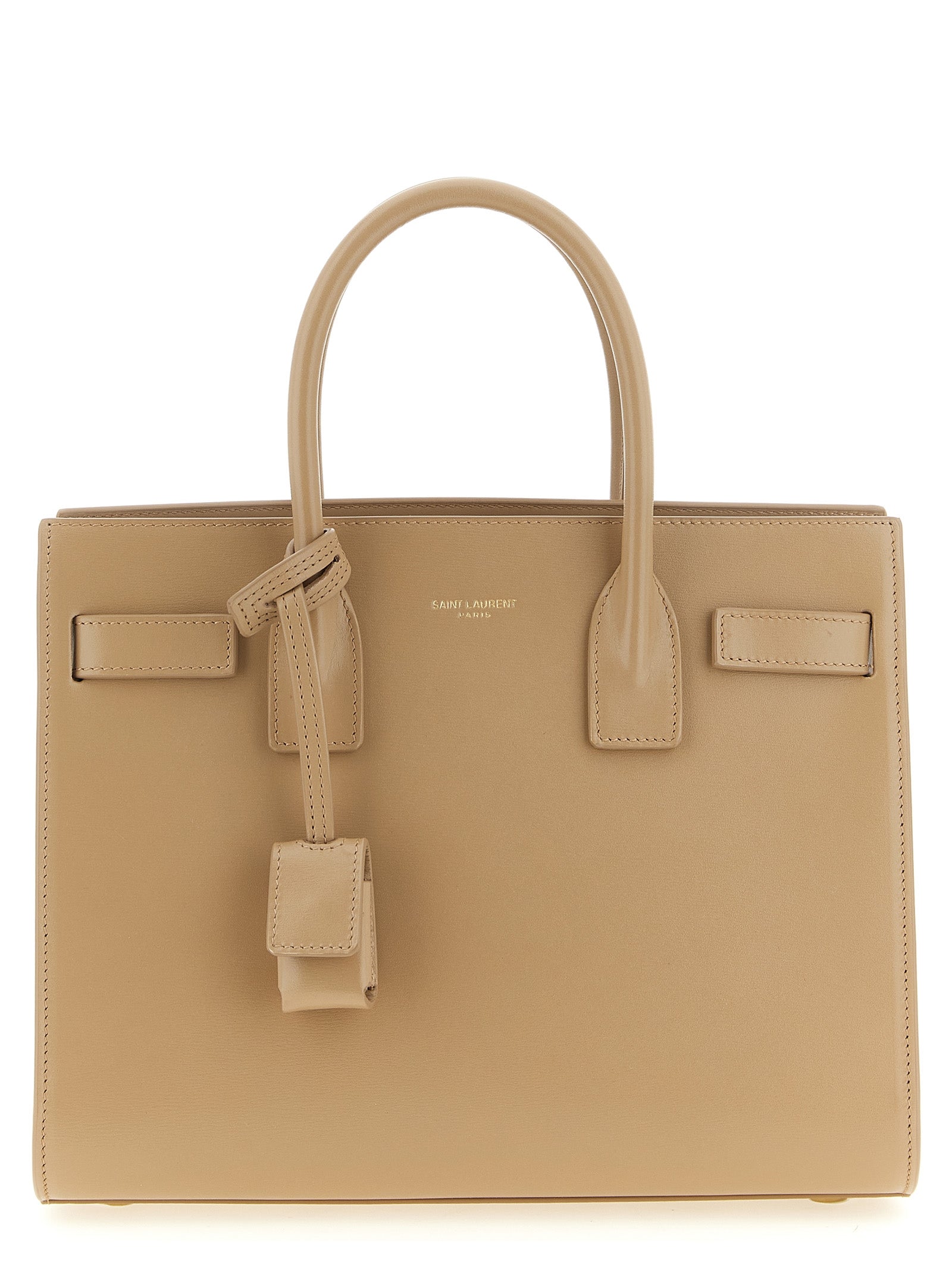 Saint Laurent Beige Sac De Jour Handbag Calf Leather