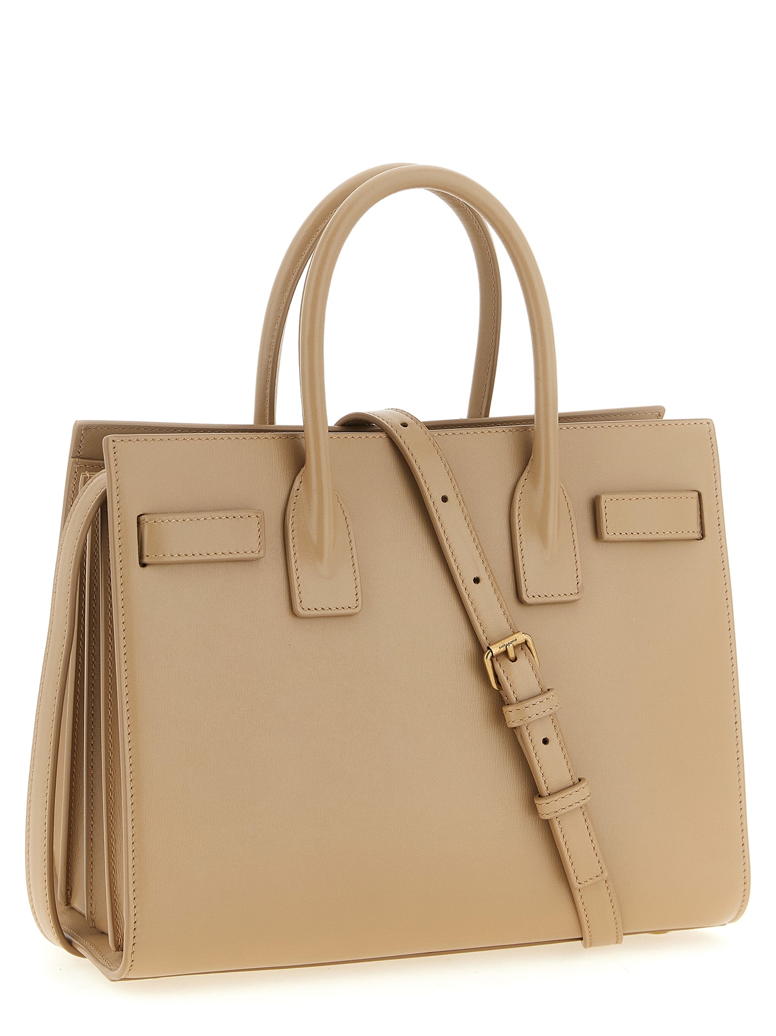 Saint Laurent Beige Sac De Jour Handbag Calf Leather