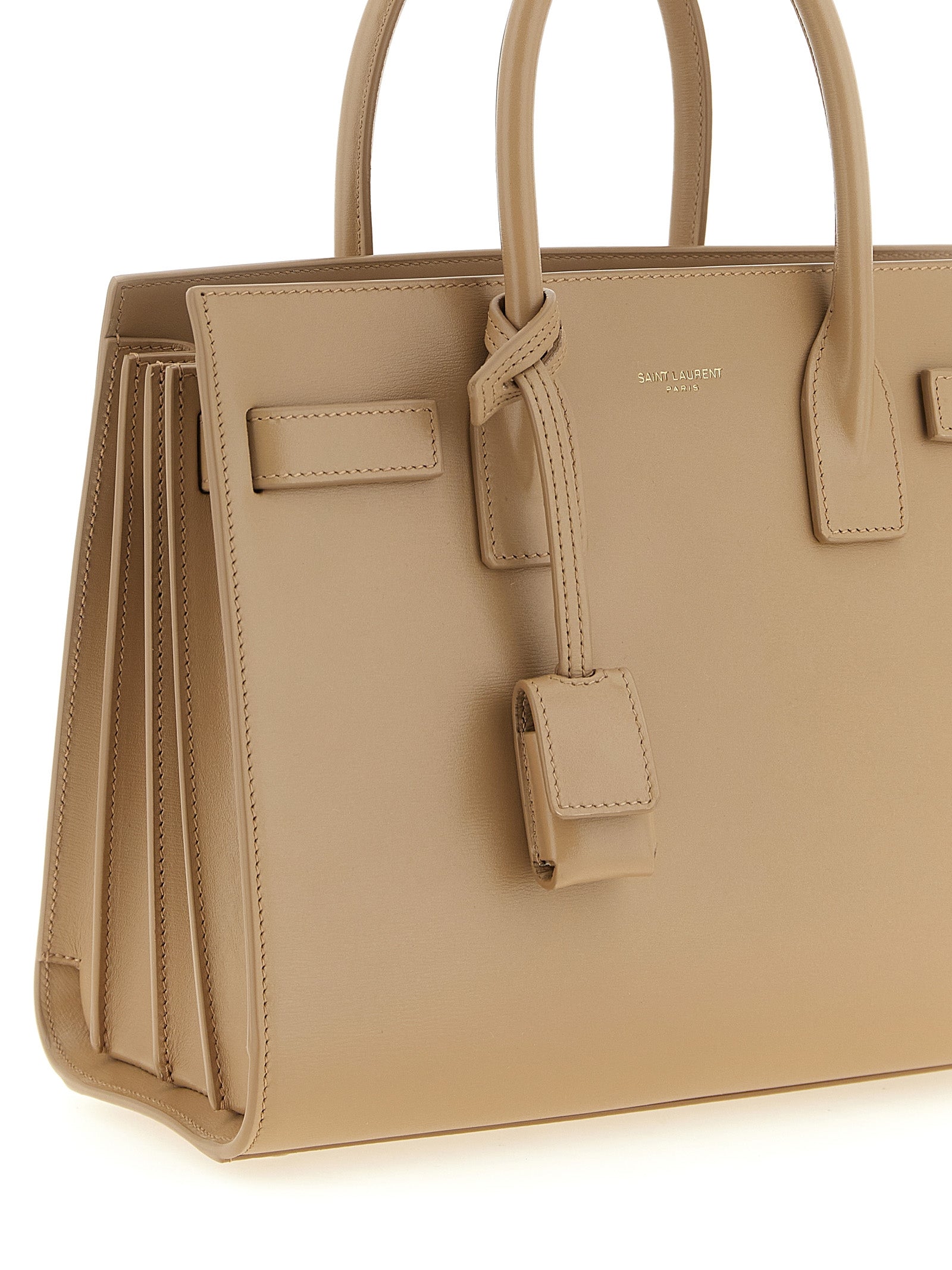 Saint Laurent Beige Sac De Jour Handbag Calf Leather