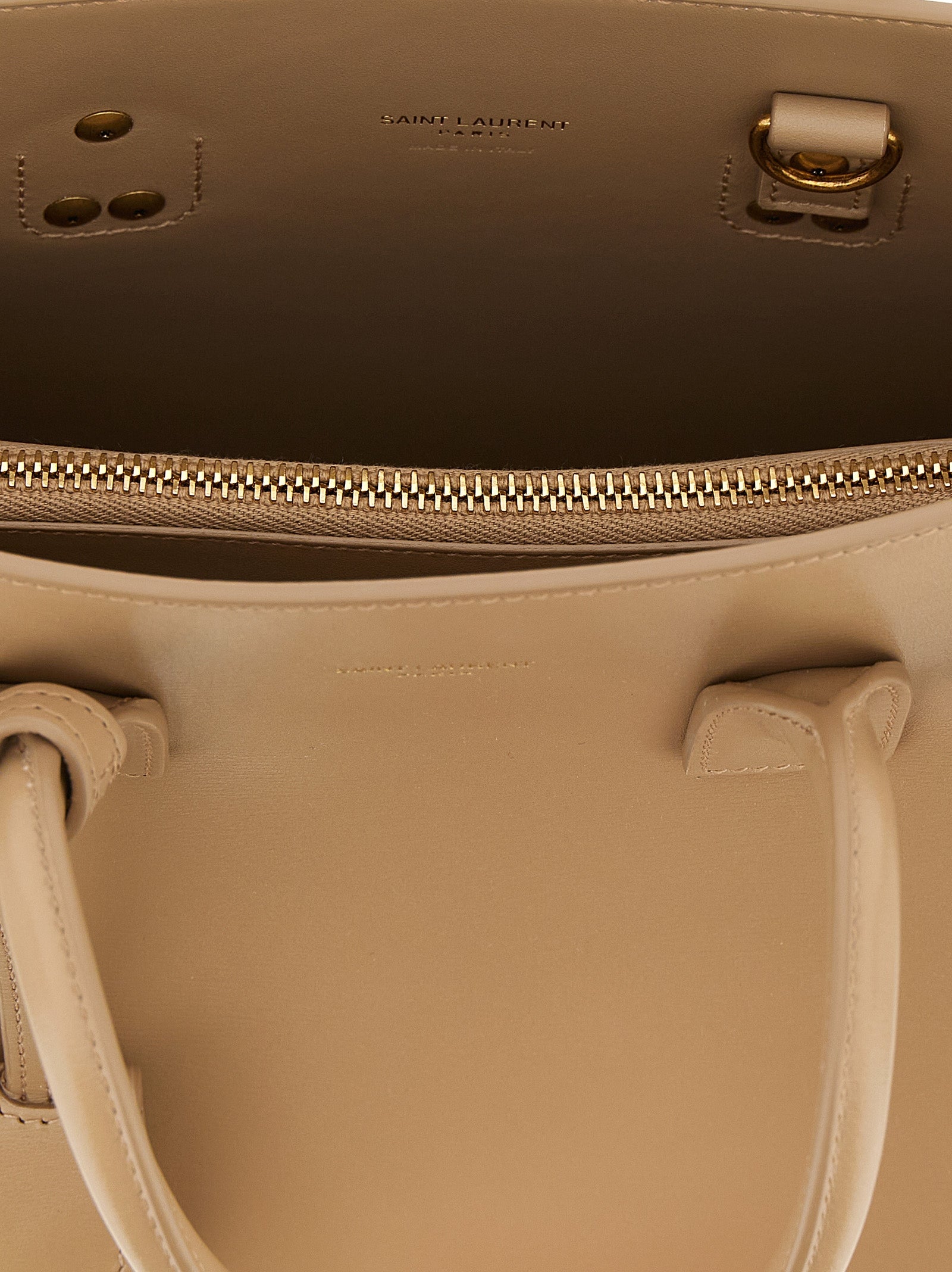 Saint Laurent Beige Sac De Jour Handbag Calf Leather