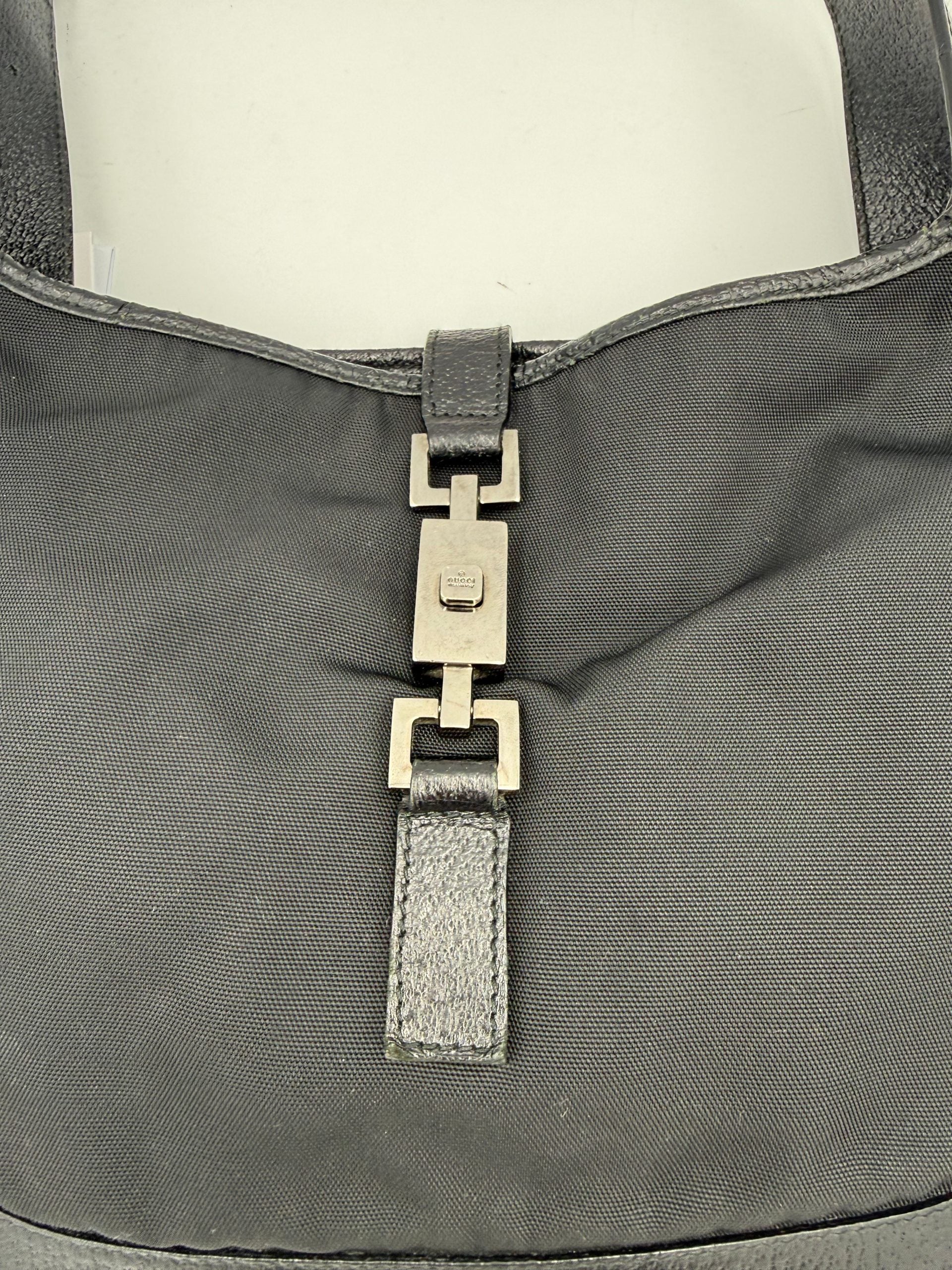 Gucci Jackie Leather Canvas Handbag
