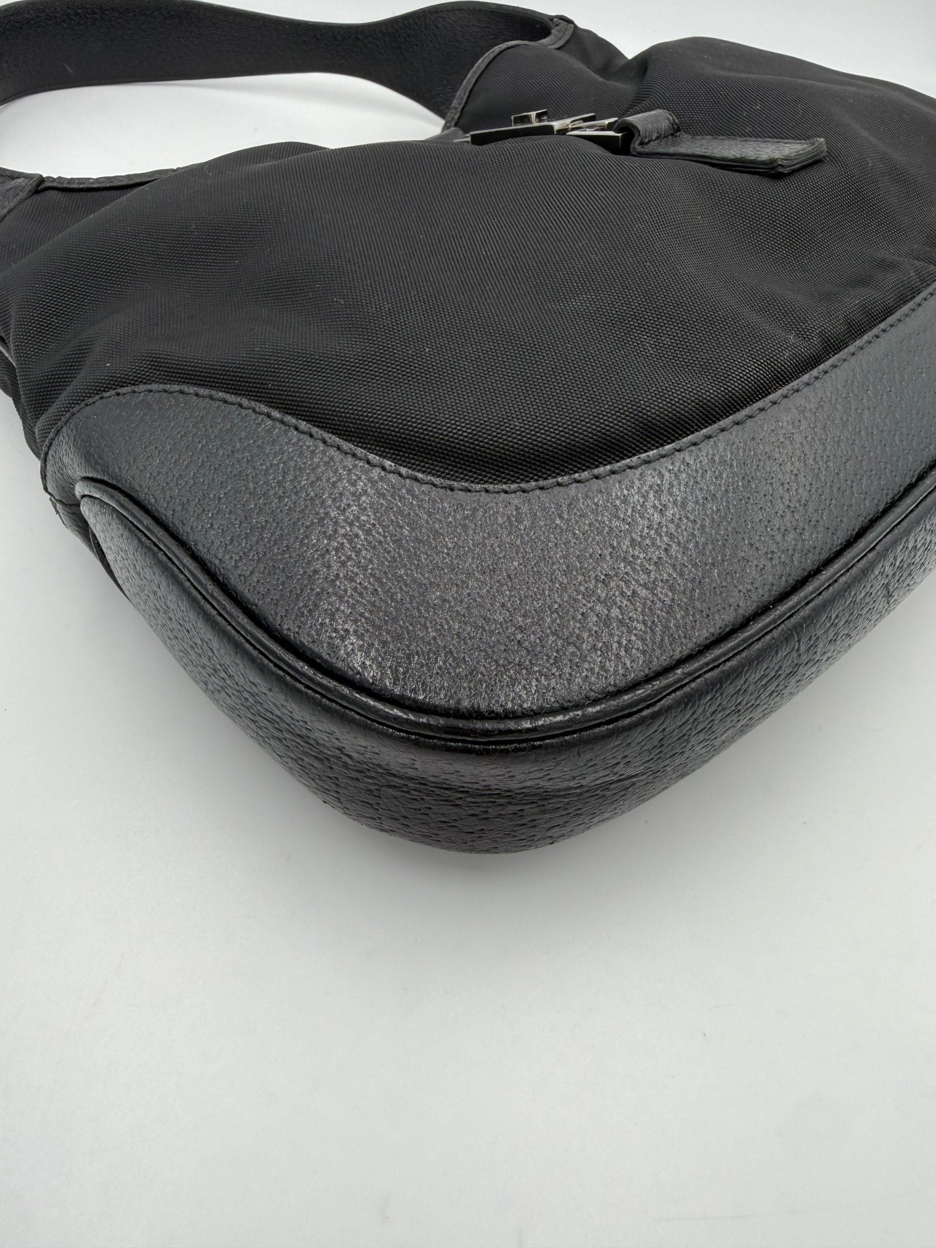Gucci Jackie Leather Canvas Handbag