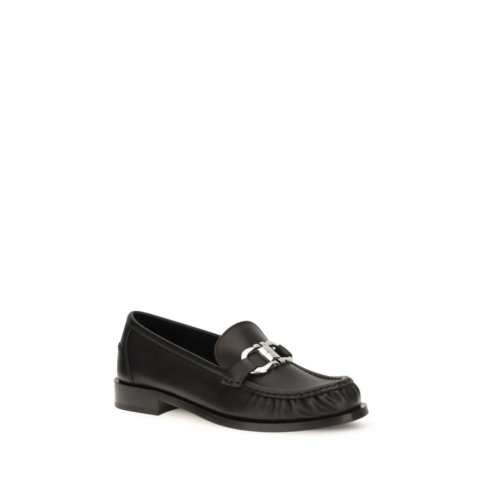 Ferragamo Loafers aus schwarzem Kalbsleder Bos Taurus zum Hineinschlüpfen