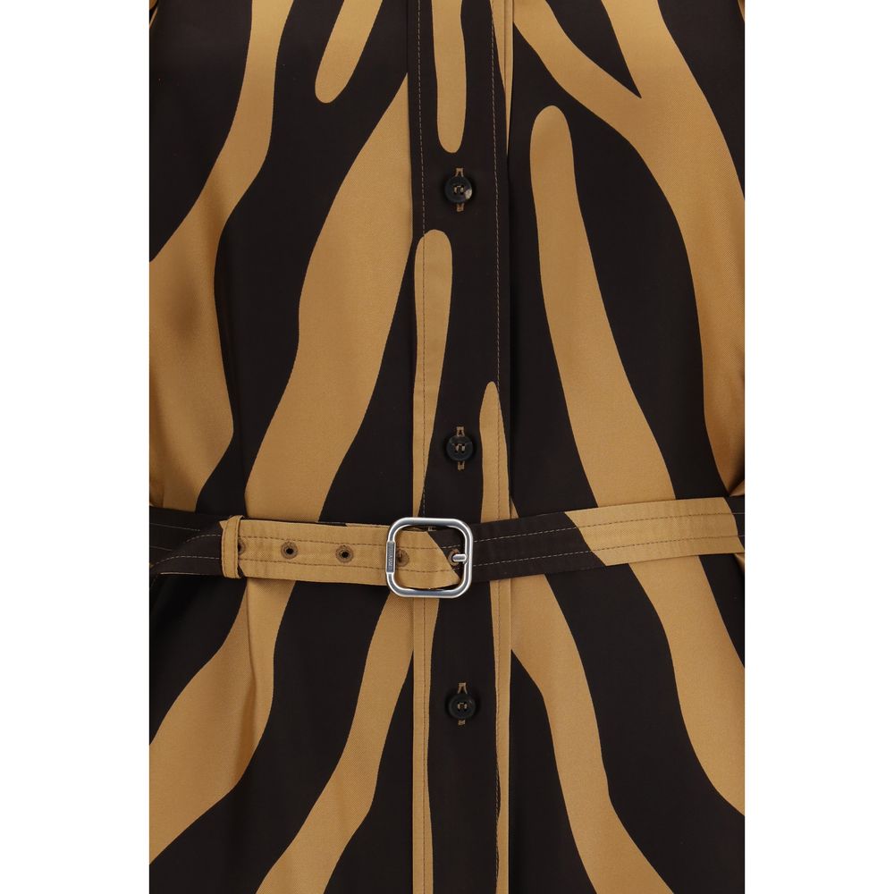 Ferragamo Multicolor Viscose Twill Shirt Dress