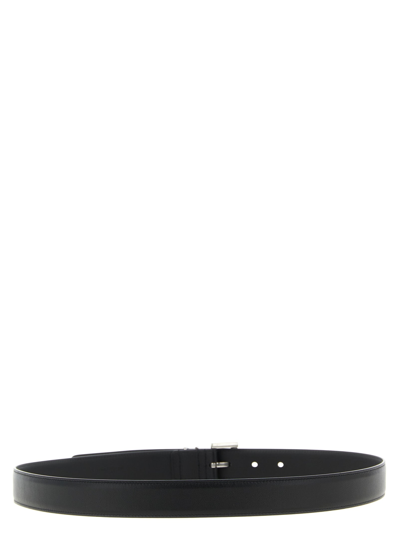 Saint Laurent Black Regular Belt Calf Leather