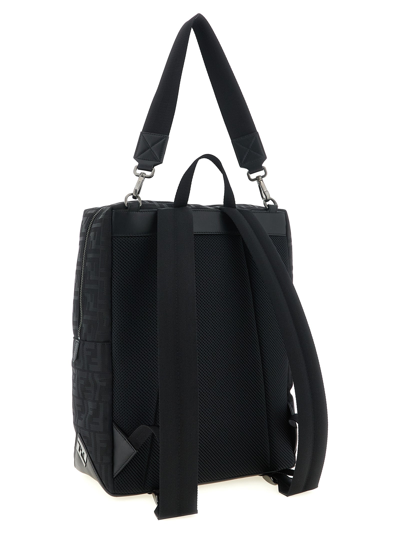 Fendi Black Lui Nylon Backpack Calf Leather