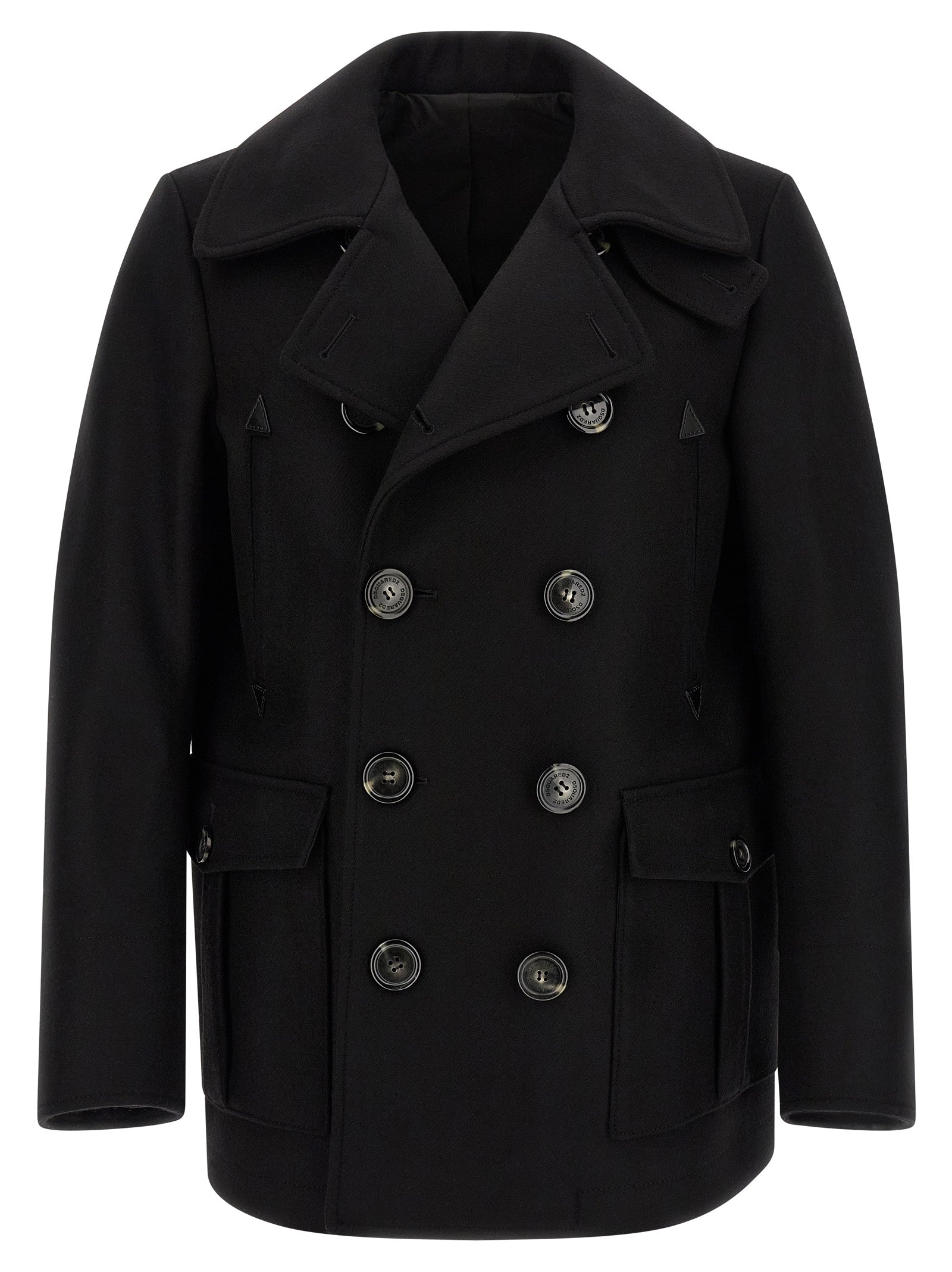 Manteau en Laine Noir Dsquared²