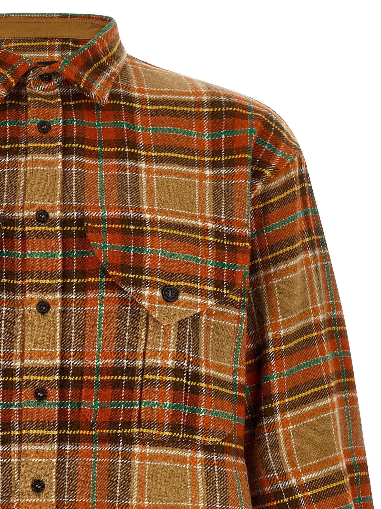 Dsquared2 Orange D2 Cottage Military Wool Flannel Shirt