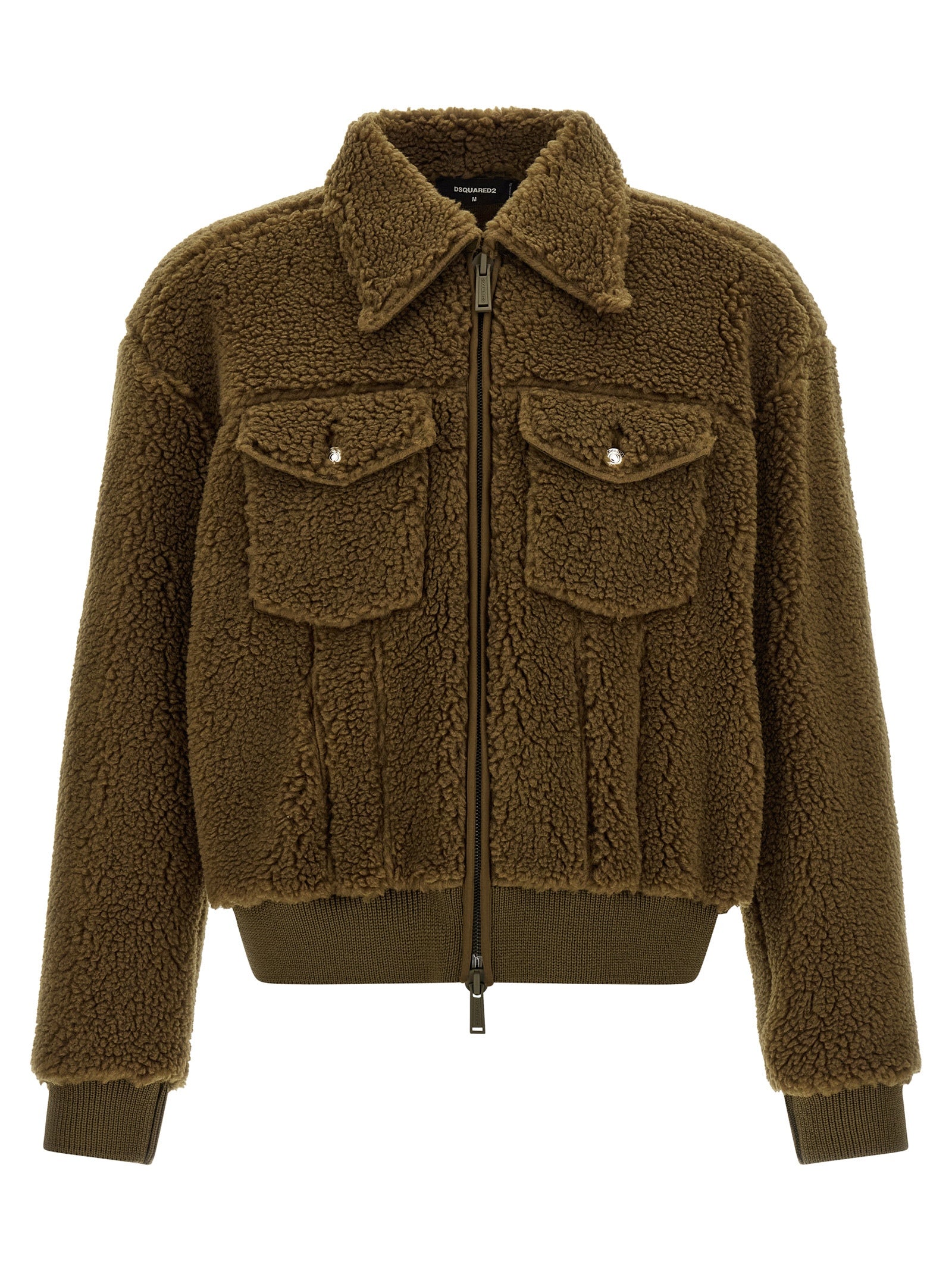DSQUARED2 Brown Teddy Full-Length Synthetic Jacket