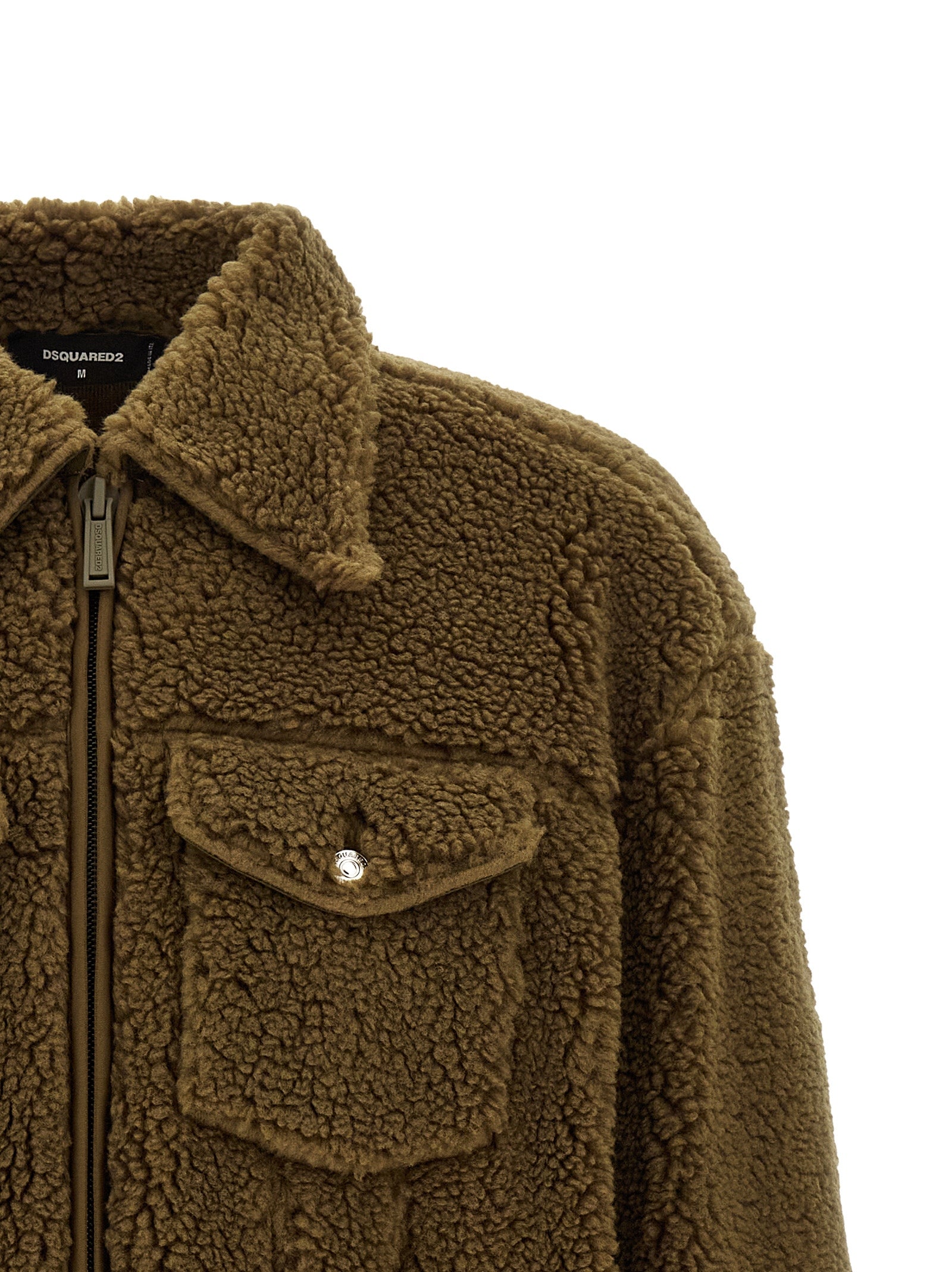 DSQUARED2 Brown Teddy Full-Length Synthetic Jacket