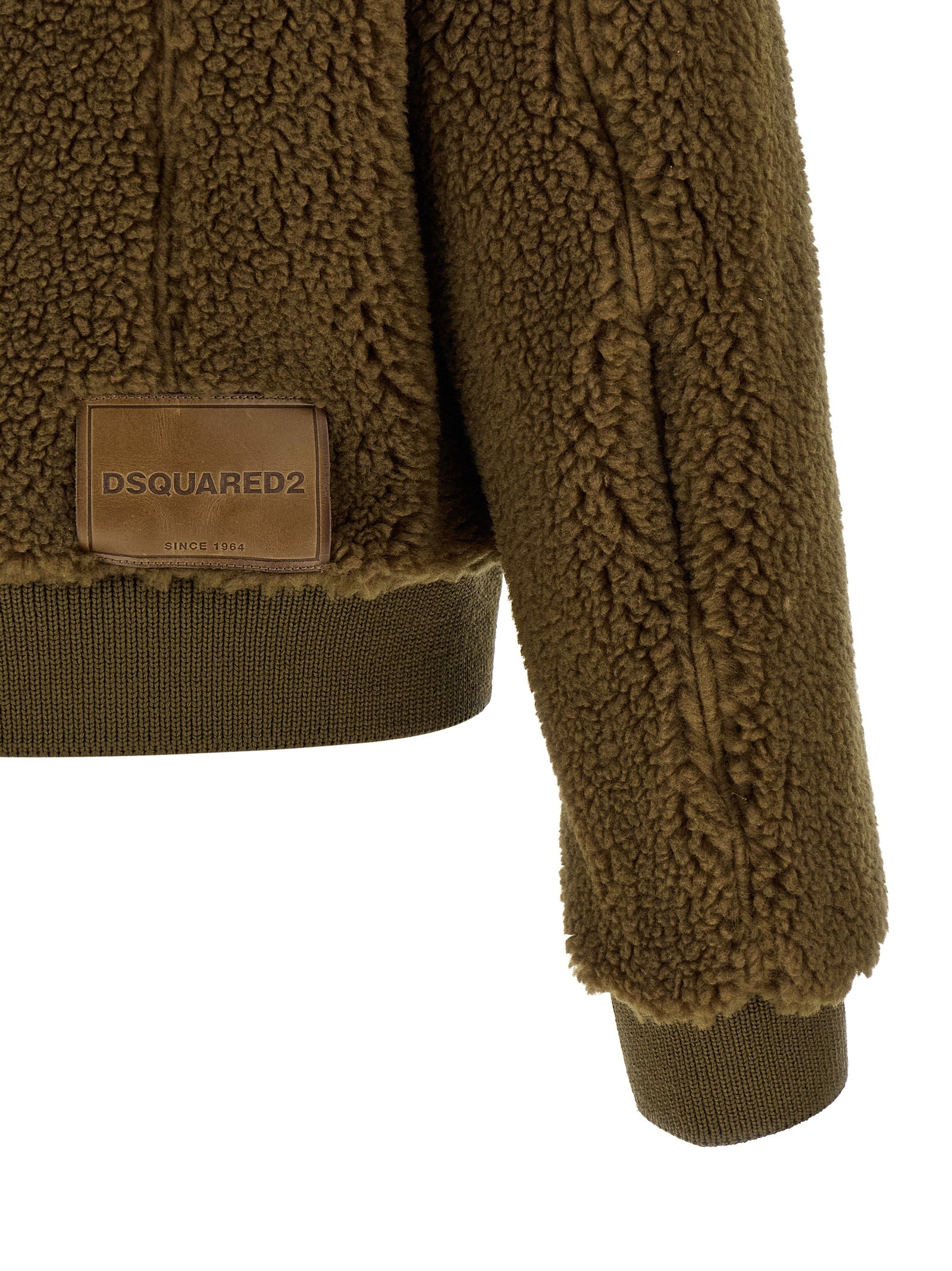 DSQUARED2 Brown Teddy Full-Length Synthetic Jacket