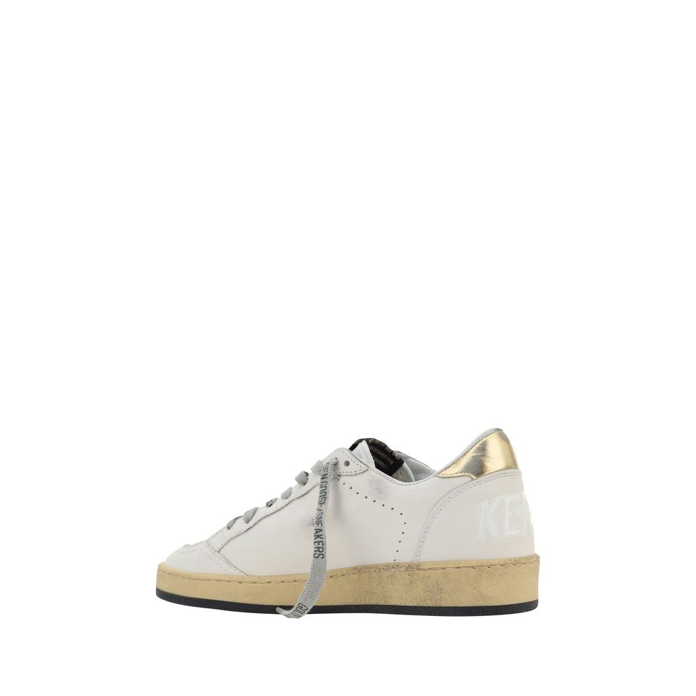 White Leather Sneakers with Star Detail