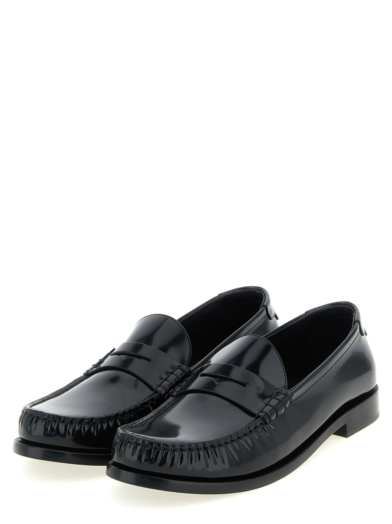 Saint Laurent Slipper aus schwarzem Kalbsleder