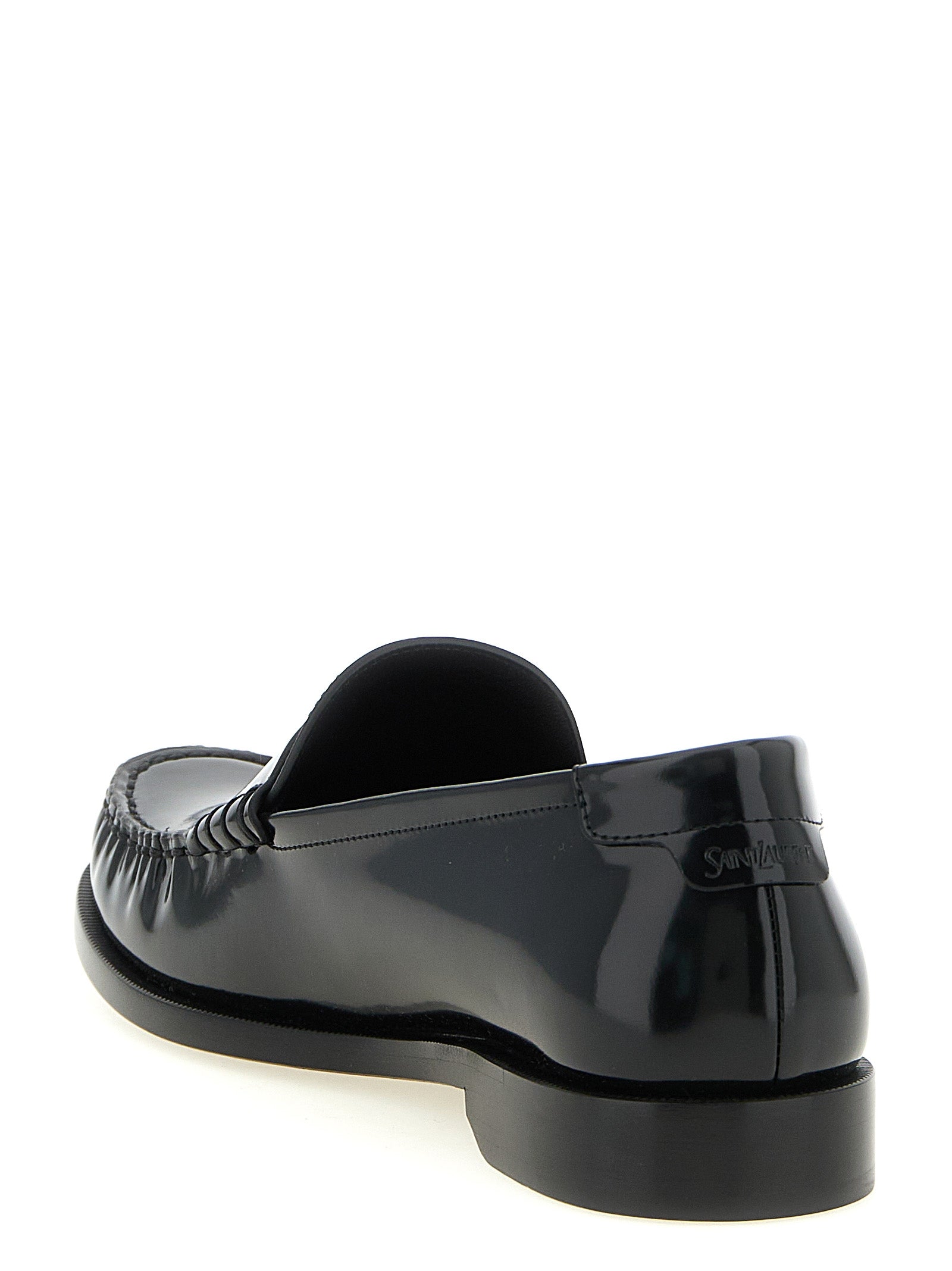 Saint Laurent Slipper aus schwarzem Kalbsleder